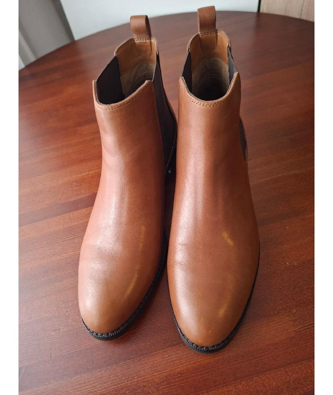 RALPH LAUREN Коричневые кожаные полусапоги, фото 3