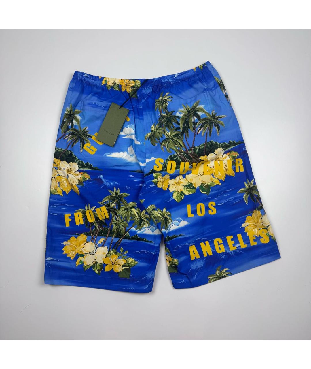 GUCCI Синие хлопковые шорты, фото 3