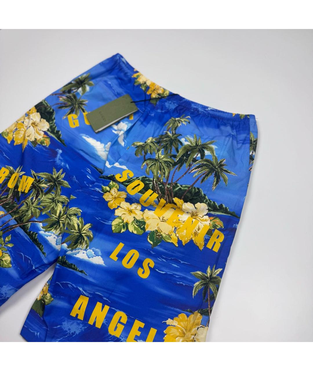 GUCCI Синие хлопковые шорты, фото 4