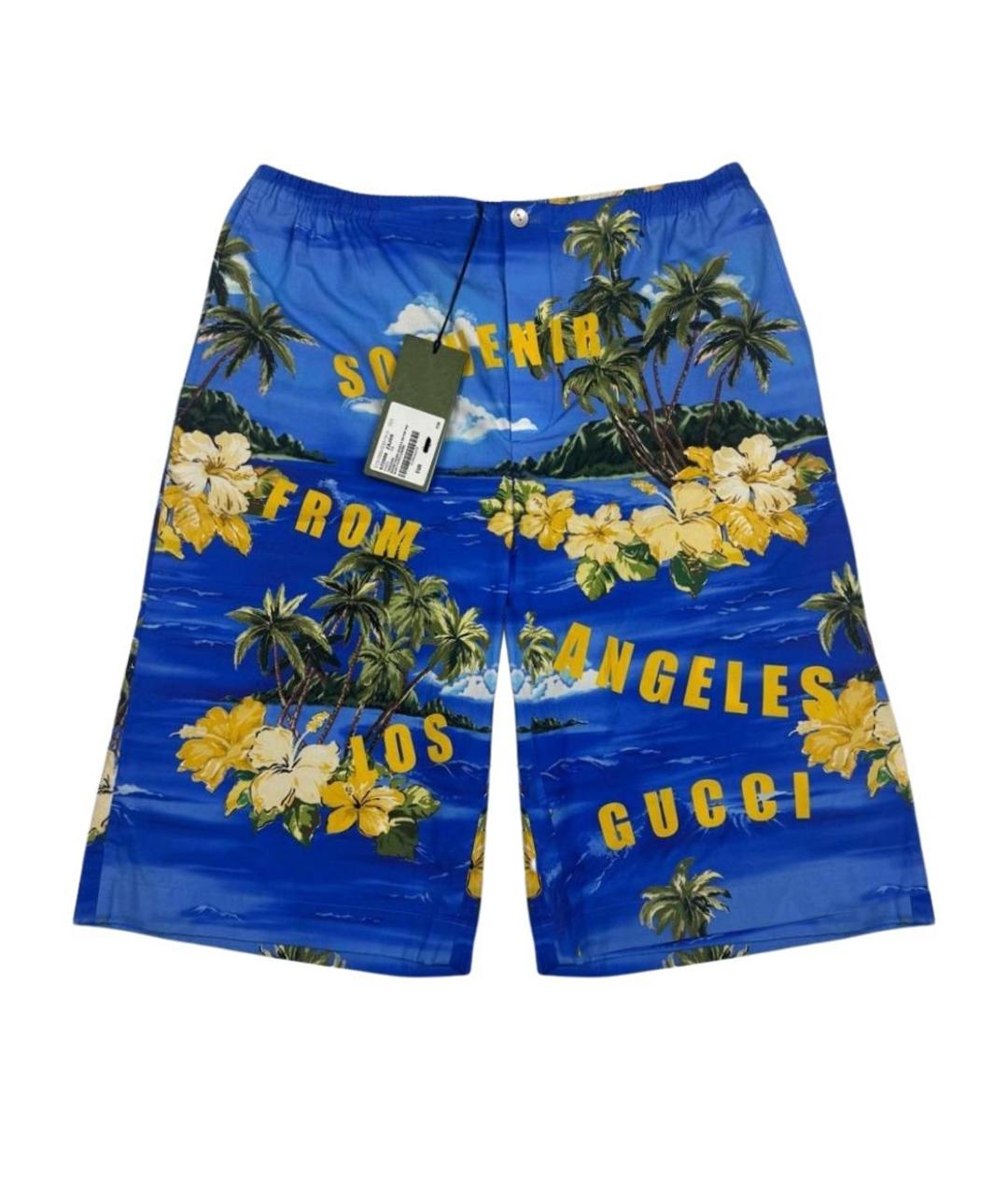 GUCCI Синие хлопковые шорты, фото 1