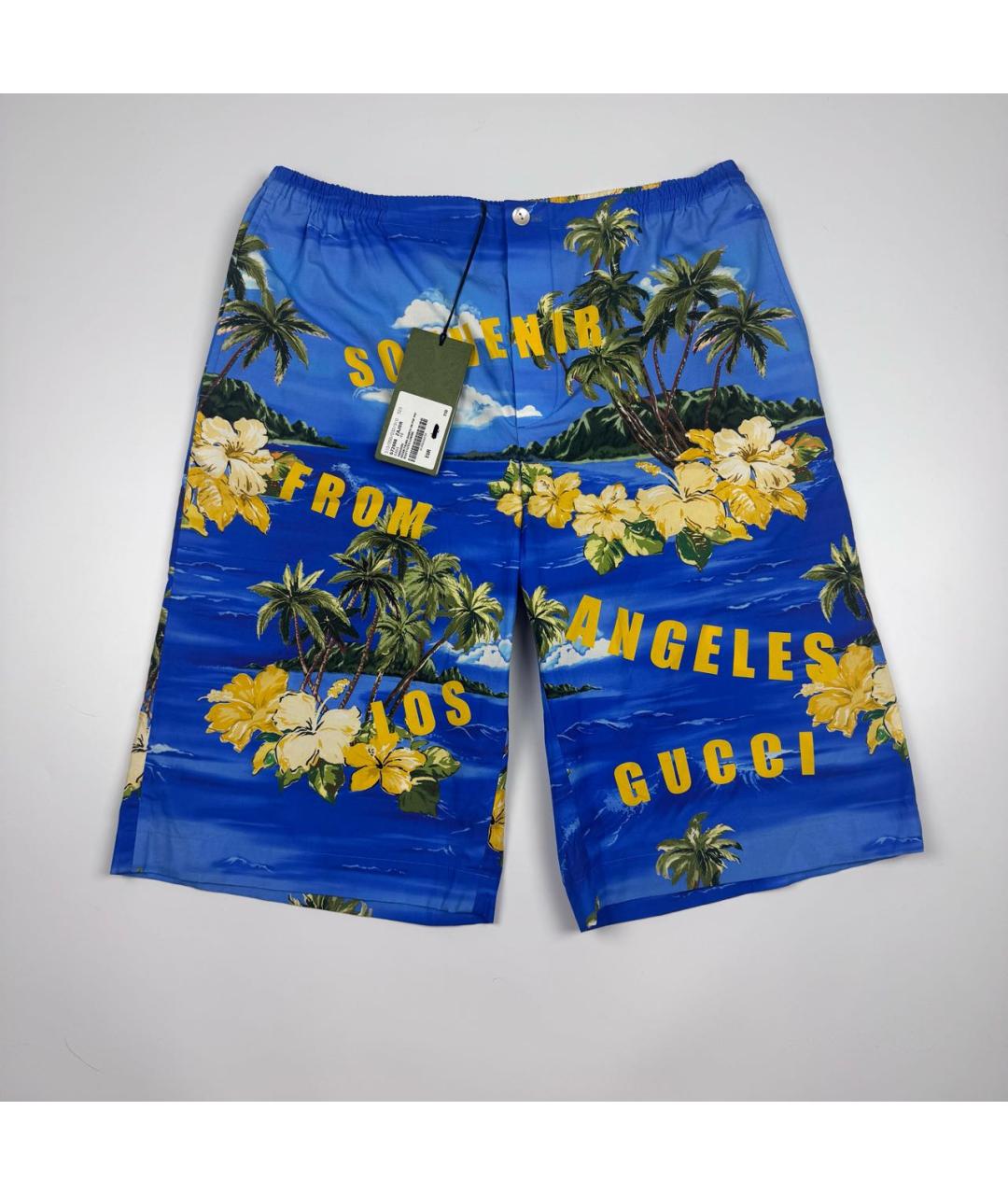 GUCCI Синие хлопковые шорты, фото 9