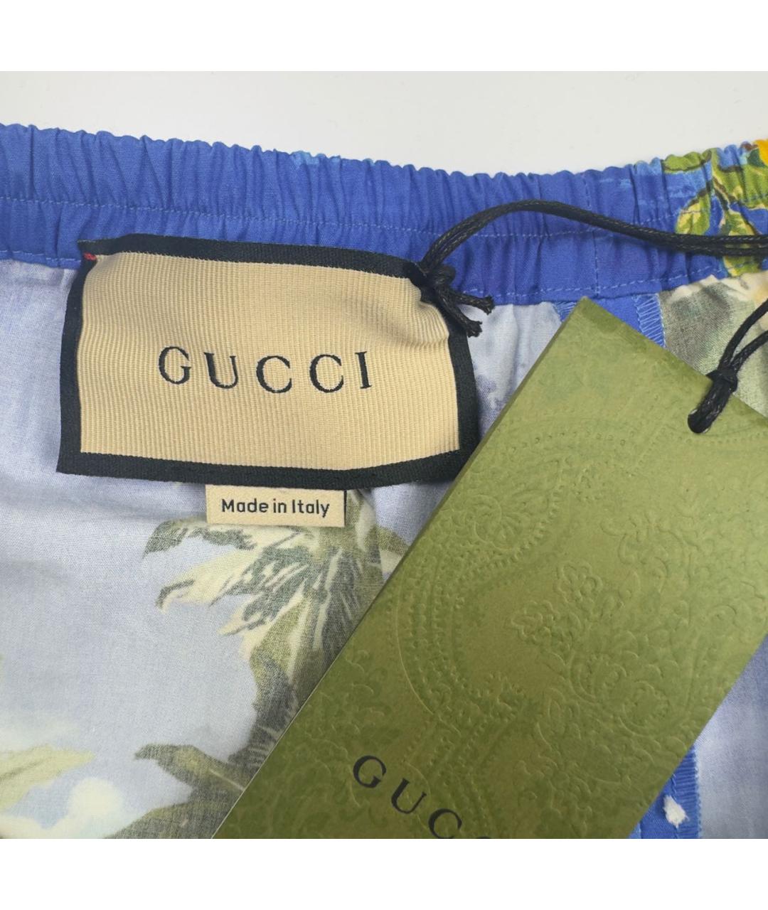 GUCCI Синие хлопковые шорты, фото 5