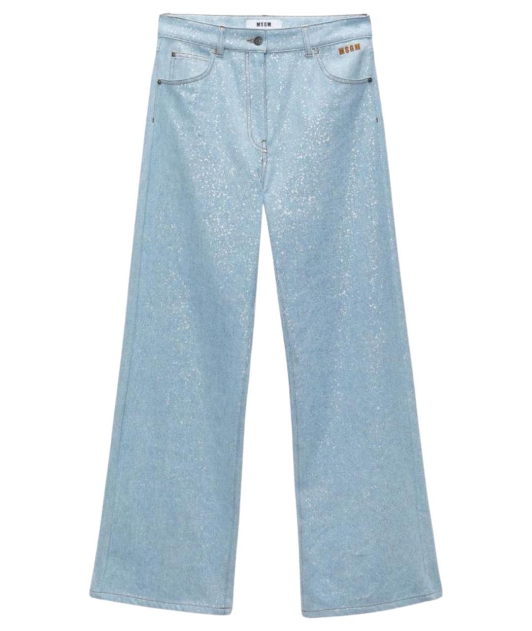 MSGM Голубые хлопковые прямые джинсы, фото 9