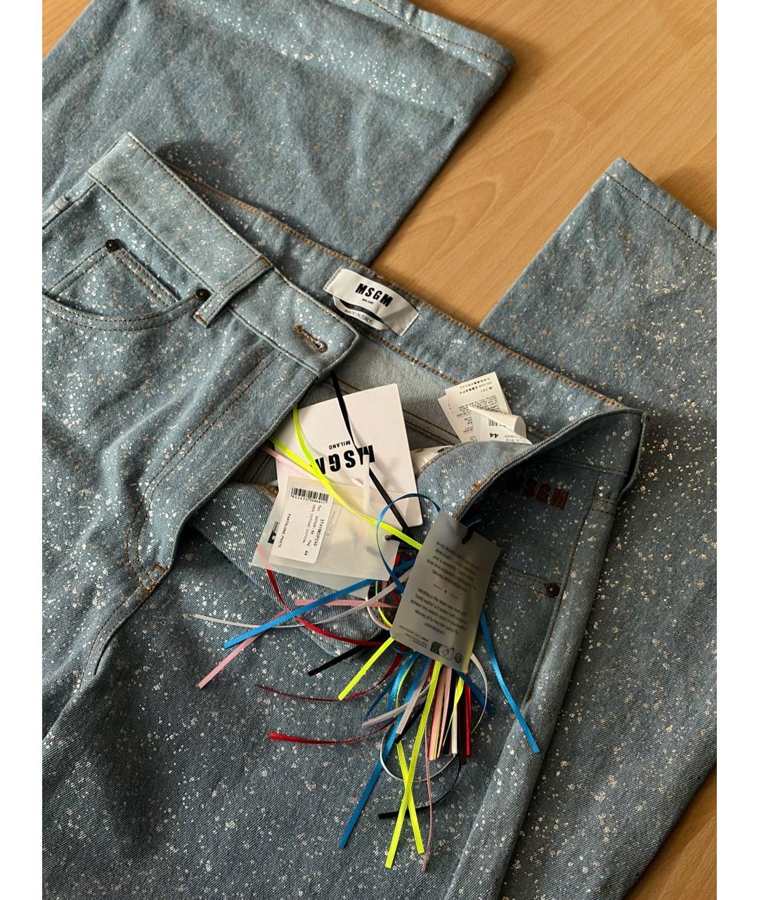 MSGM Голубые хлопковые прямые джинсы, фото 3