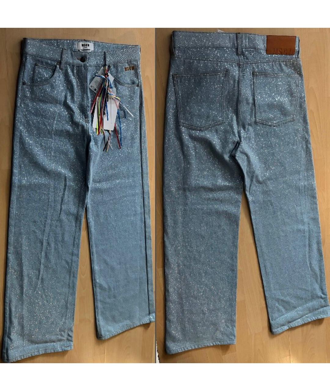 MSGM Голубые хлопковые прямые джинсы, фото 2