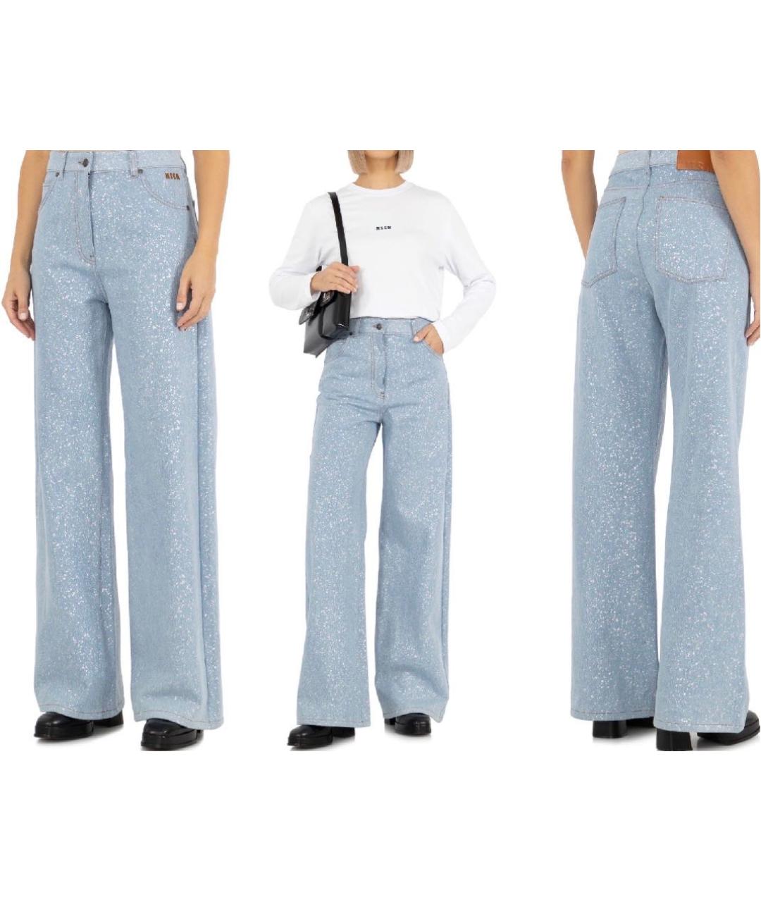 MSGM Голубые хлопковые прямые джинсы, фото 5