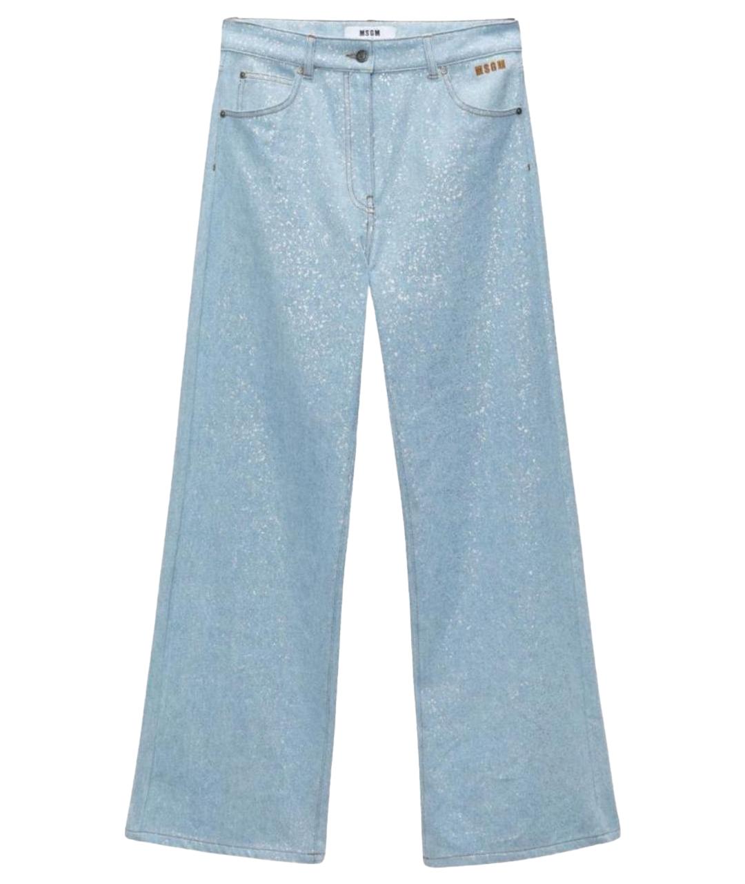 MSGM Голубые хлопковые прямые джинсы, фото 1