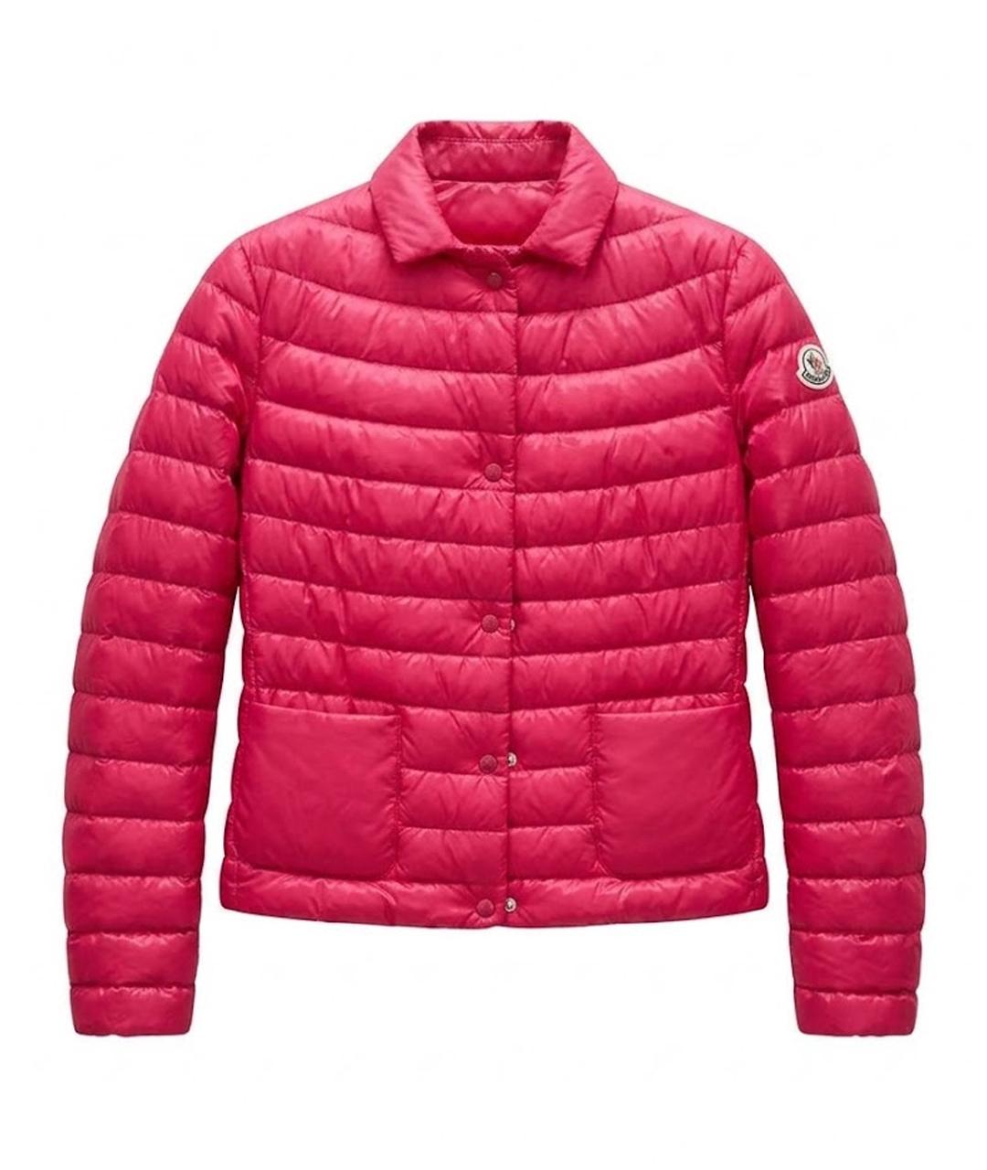 MONCLER Розовая полиэстеровая куртка, фото 1