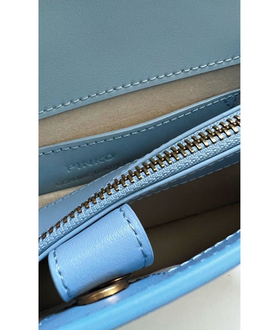 PINKO Голубая кожаная сумка через плечо, фото 7
