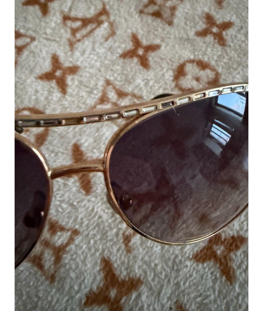 CHOPARD Золотые металлические солнцезащитные очки, фото 6