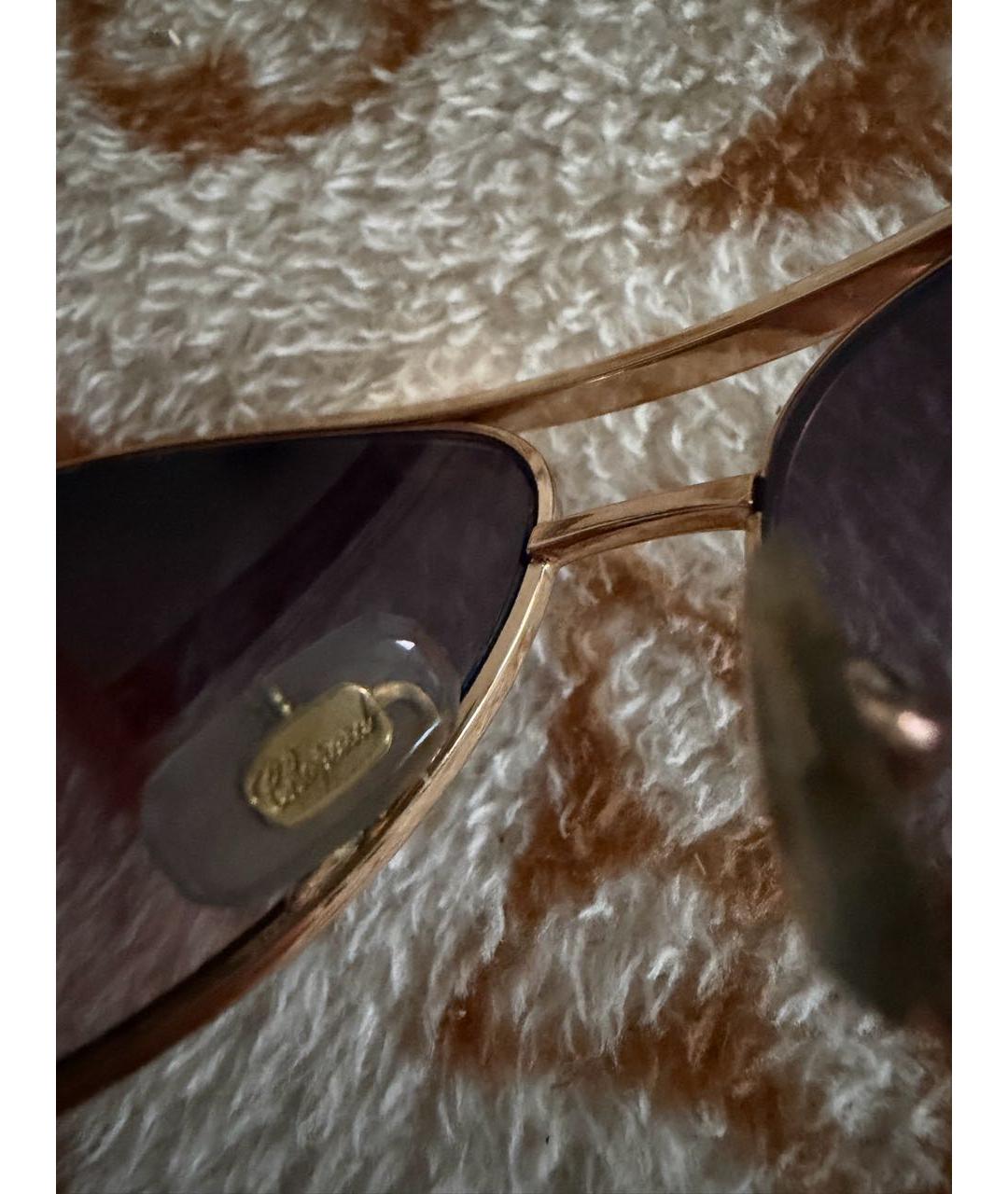 CHOPARD Золотые металлические солнцезащитные очки, фото 7