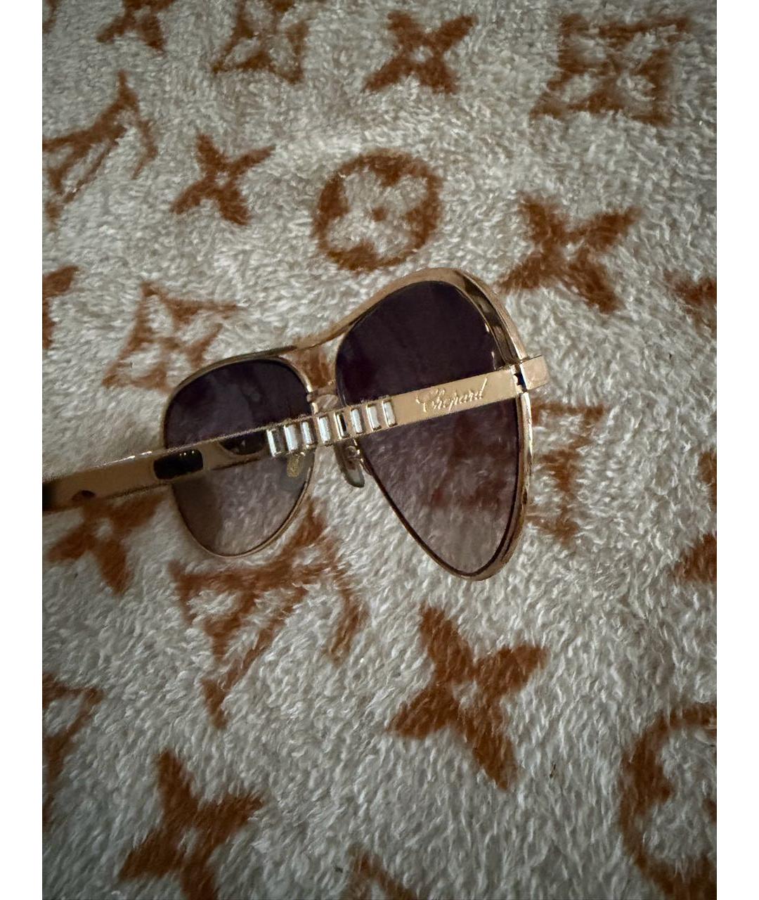 CHOPARD Золотые металлические солнцезащитные очки, фото 8
