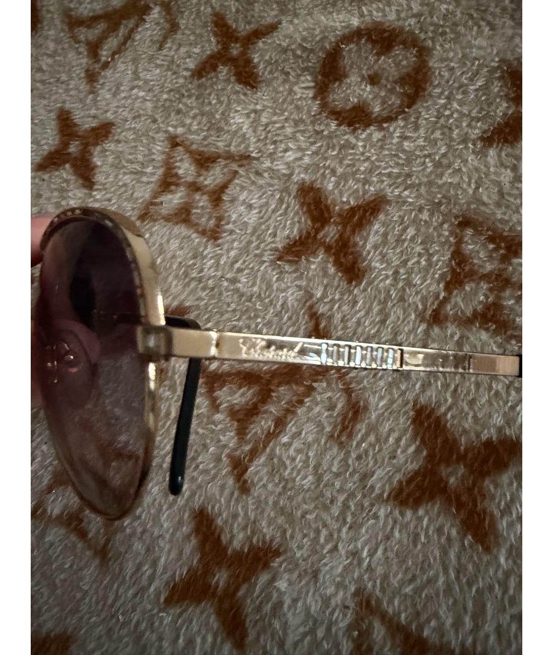 CHOPARD Золотые металлические солнцезащитные очки, фото 3