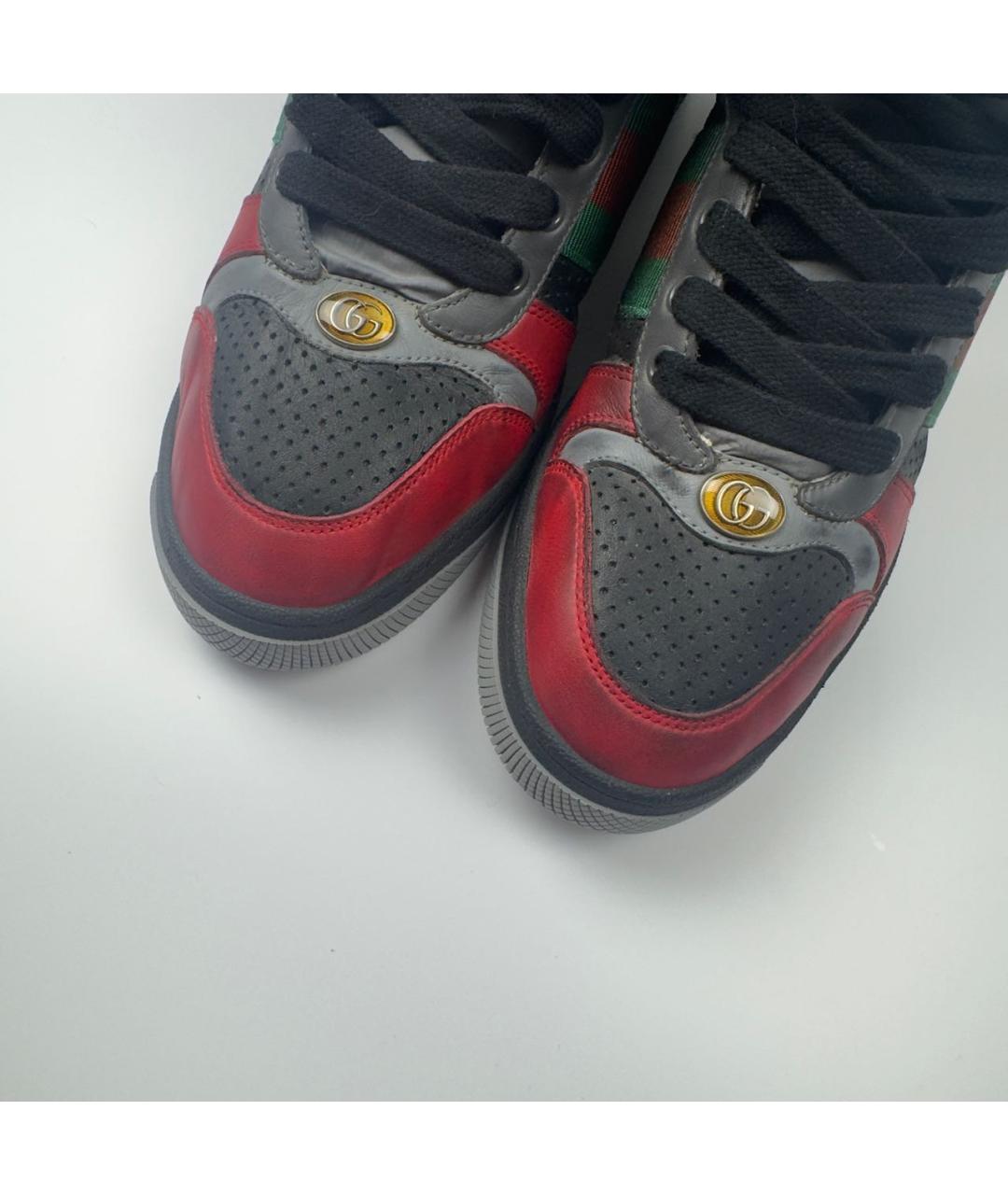 GUCCI Черные кожаные высокие кроссовки / кеды, фото 7