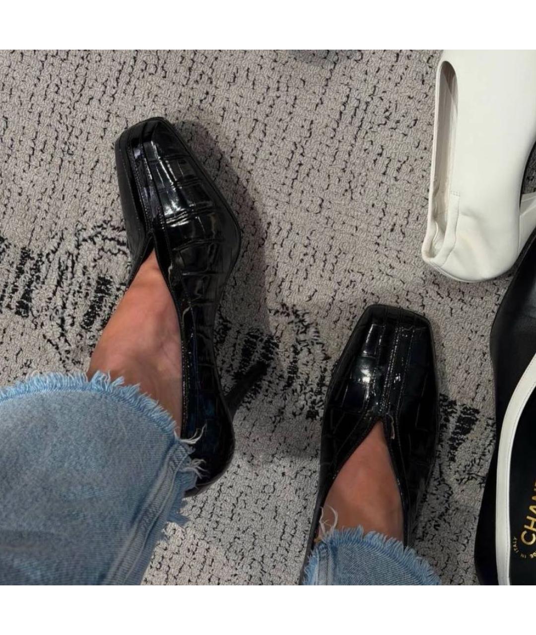 CHANEL Черные кожаные туфли, фото 5