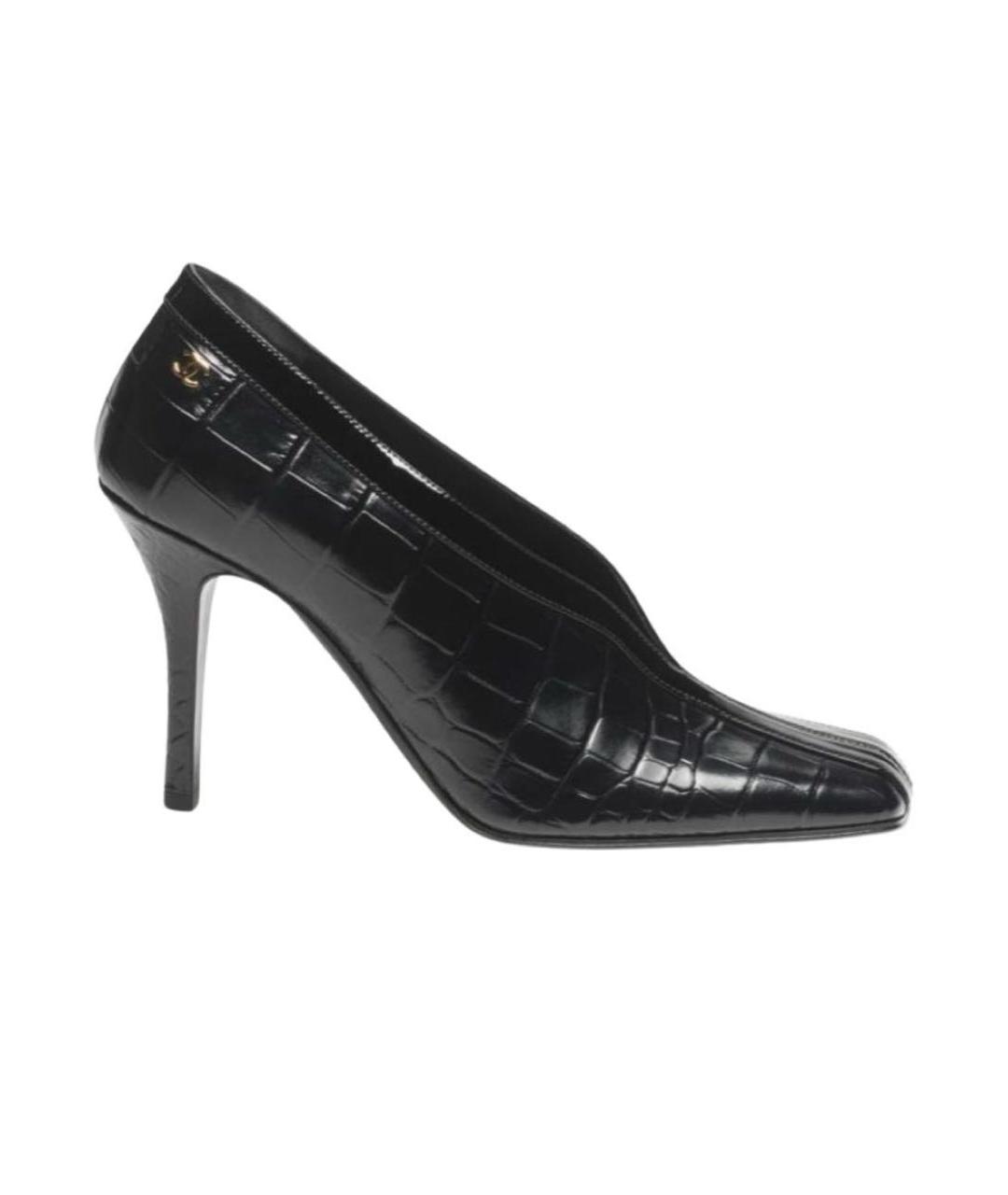 CHANEL Черные кожаные туфли, фото 6