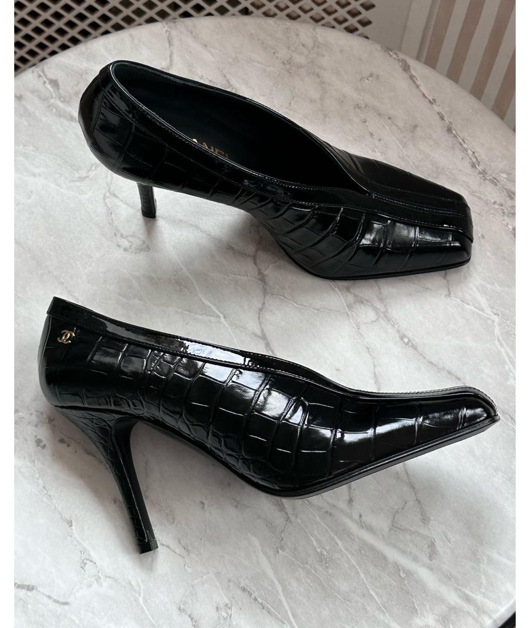 CHANEL Черные кожаные туфли, фото 2