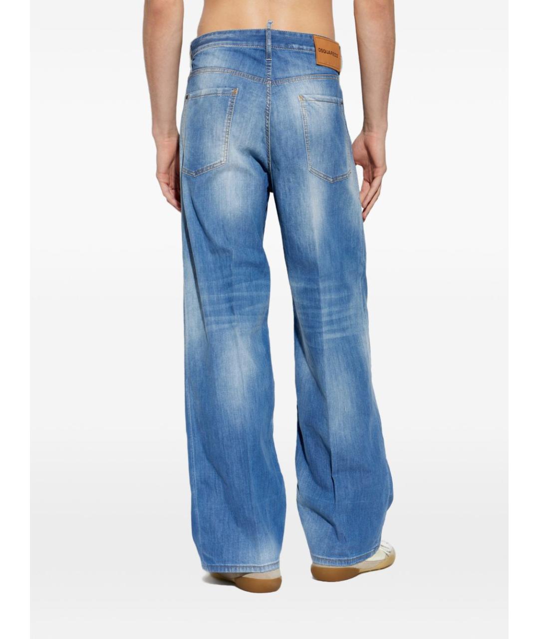 DSQUARED2 Синие хлопковые прямые джинсы, фото 2