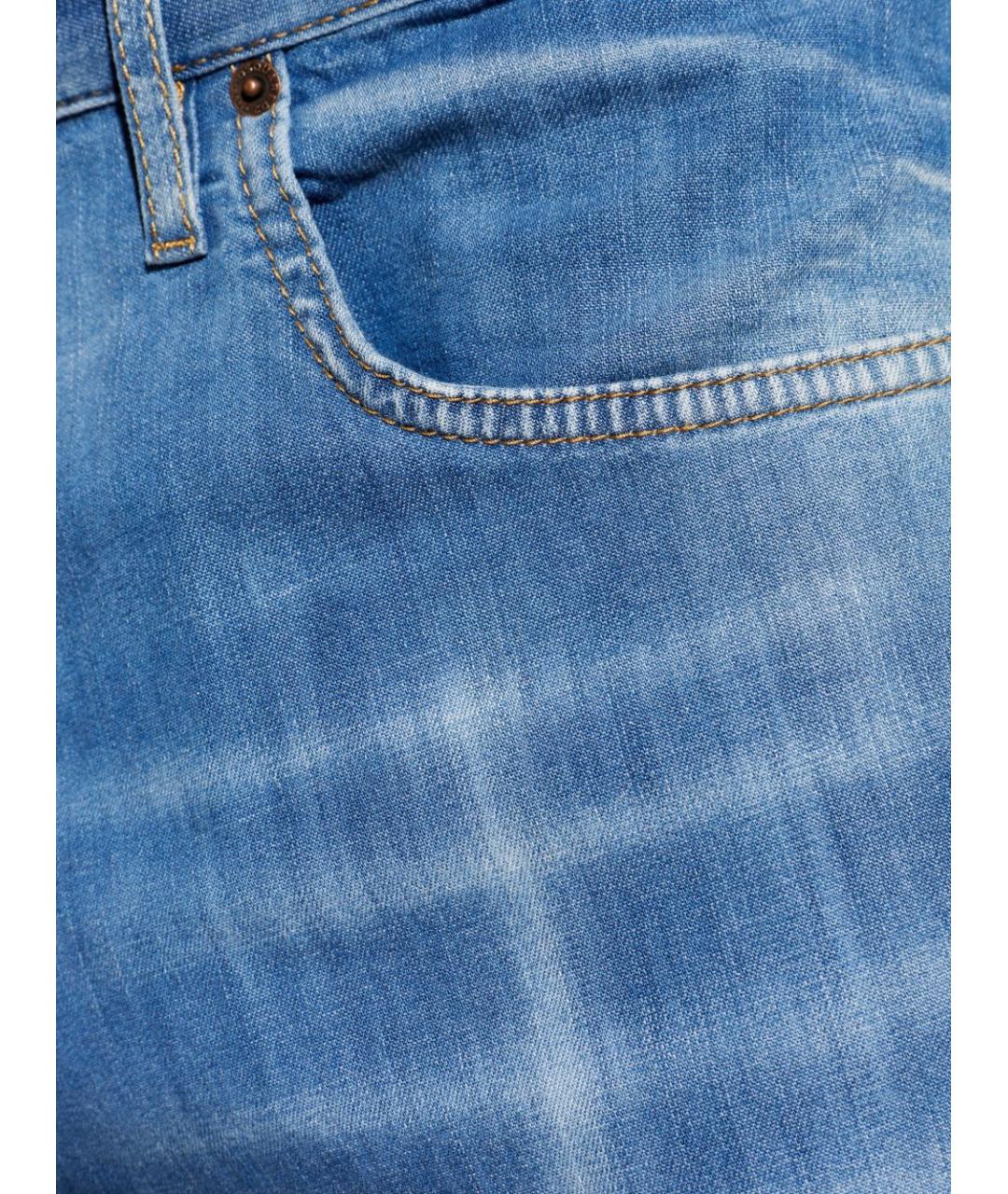 DSQUARED2 Синие хлопковые прямые джинсы, фото 5