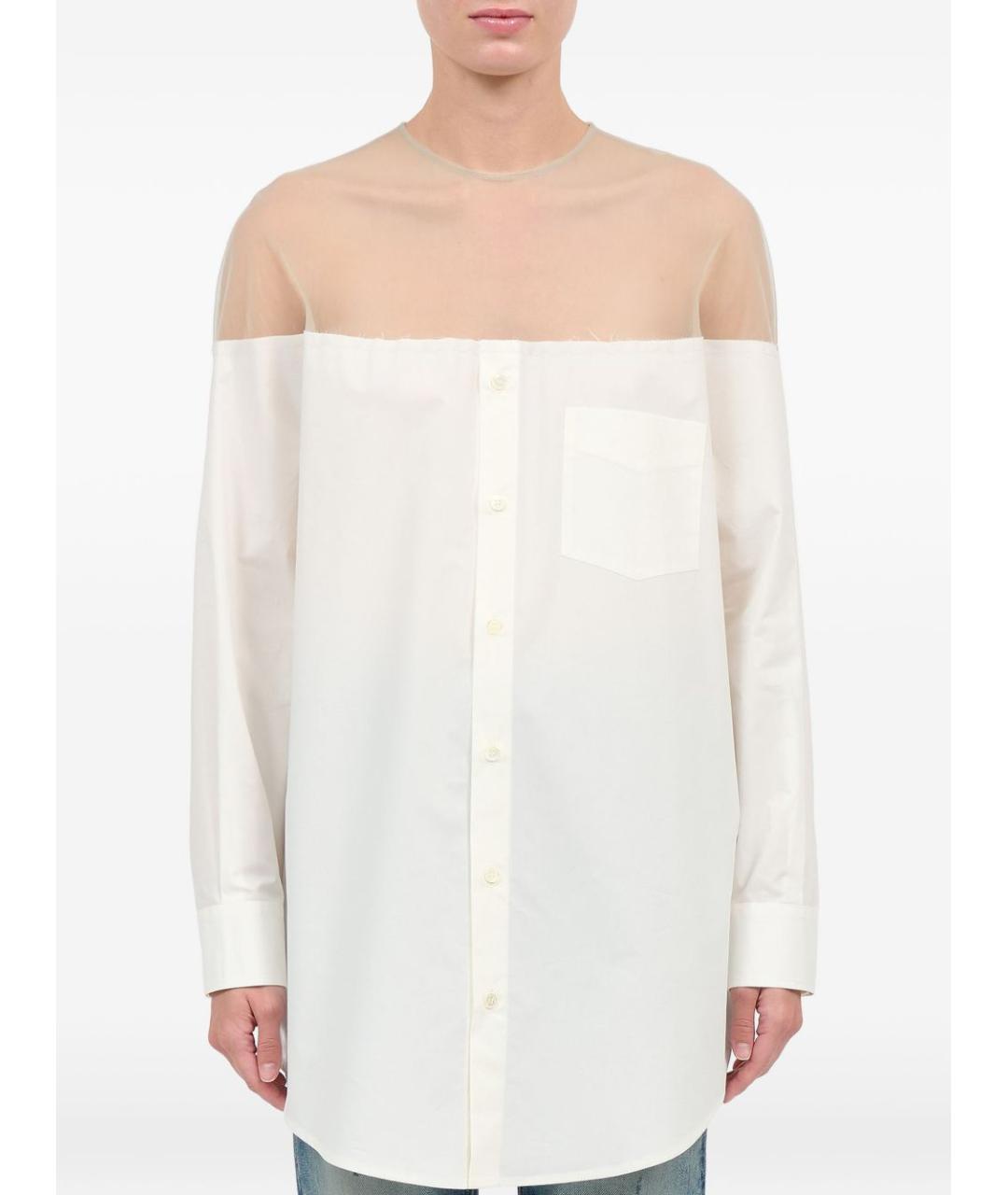 MM6 MAISON MARGIELA Белая хлопковая рубашка, фото 3