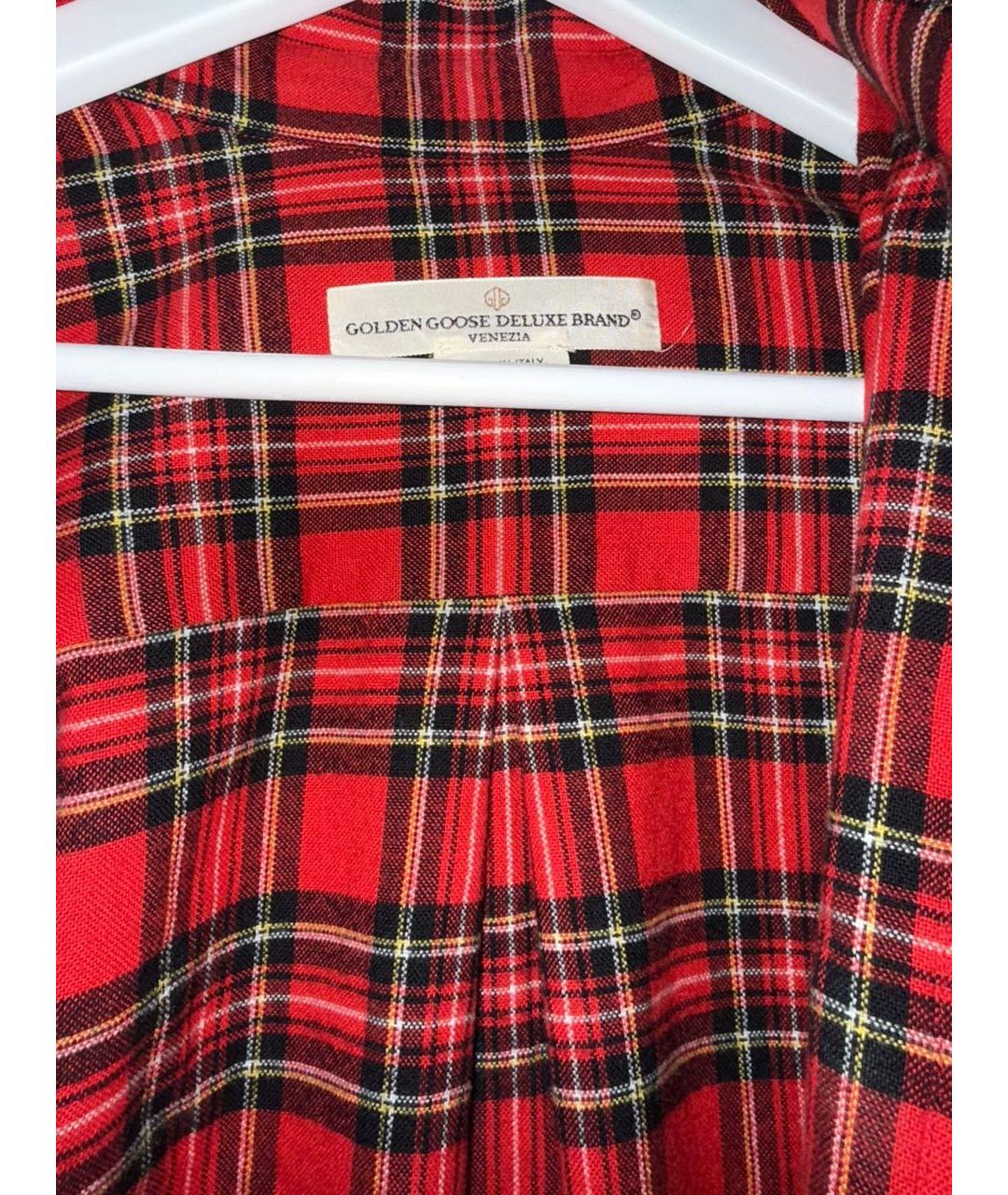 GOLDEN GOOSE DELUXE BRAND Красная хлопковая рубашка, фото 3