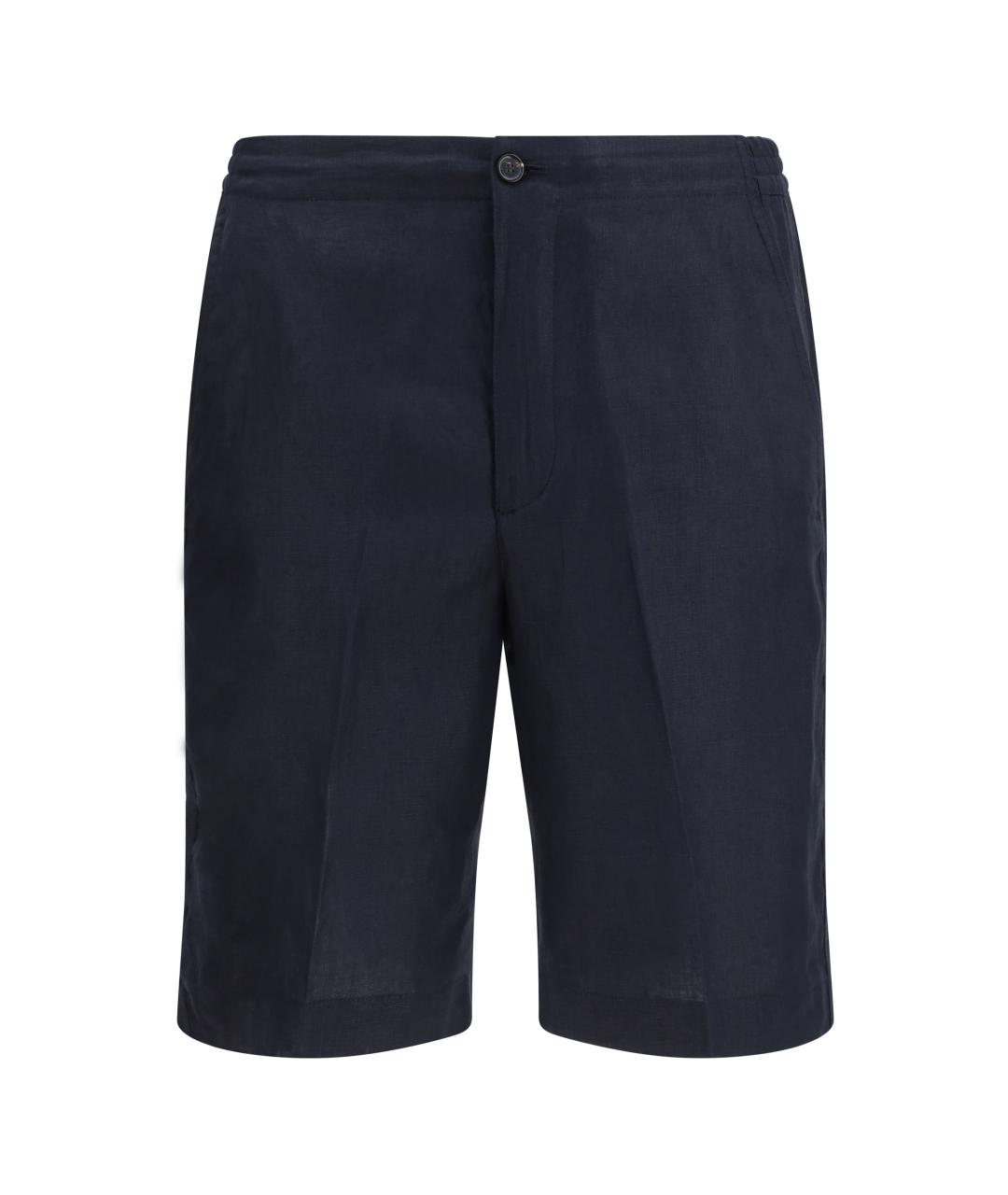 LORO PIANA Синие льняные шорты, фото 1