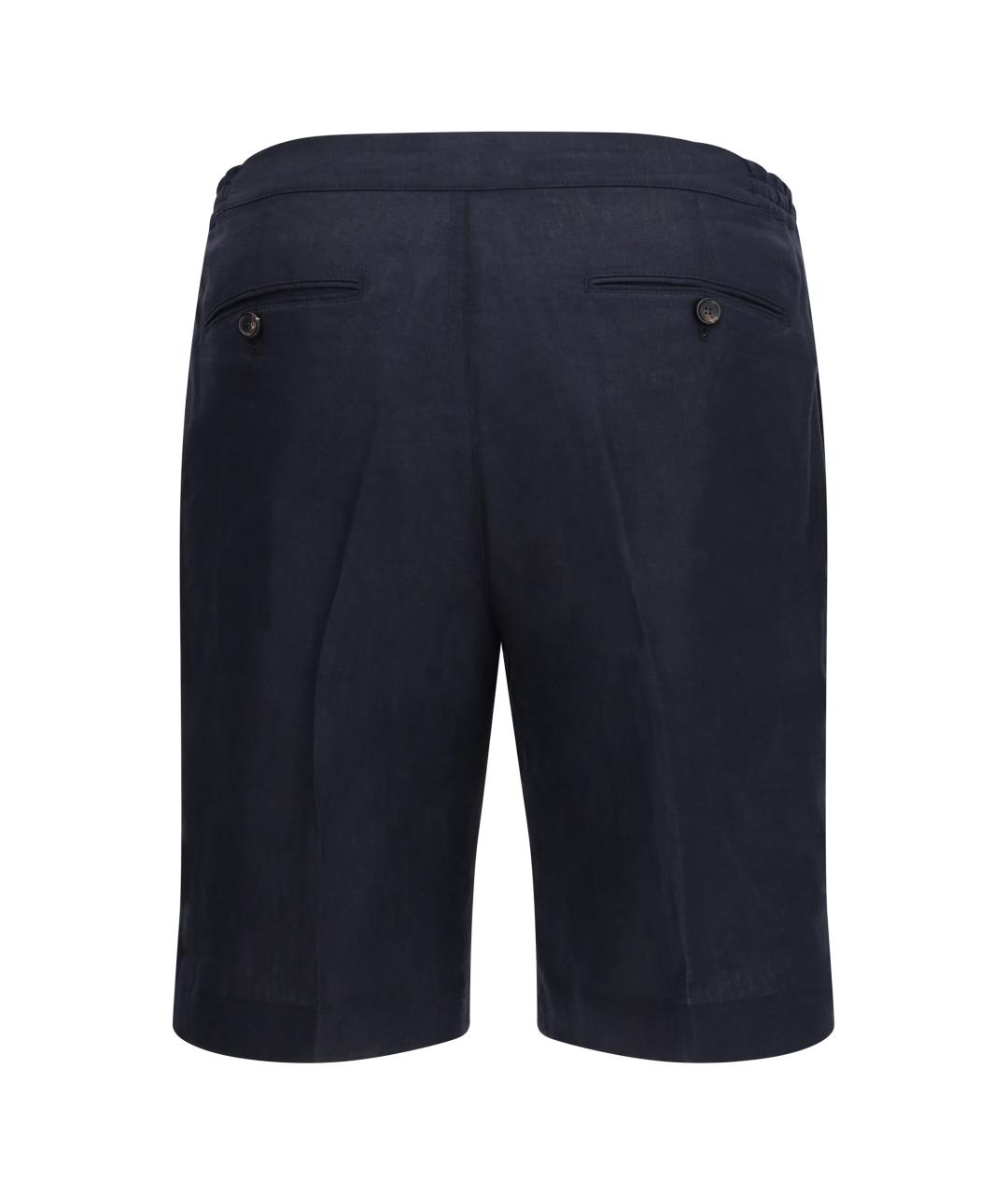 LORO PIANA Синие льняные шорты, фото 2