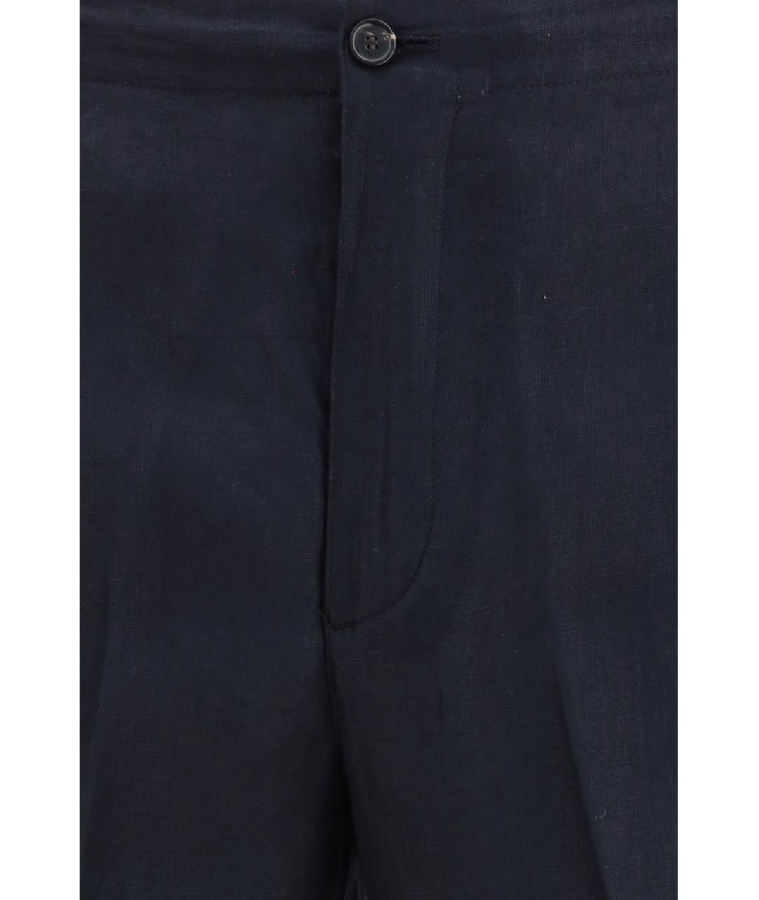 LORO PIANA Синие льняные шорты, фото 3