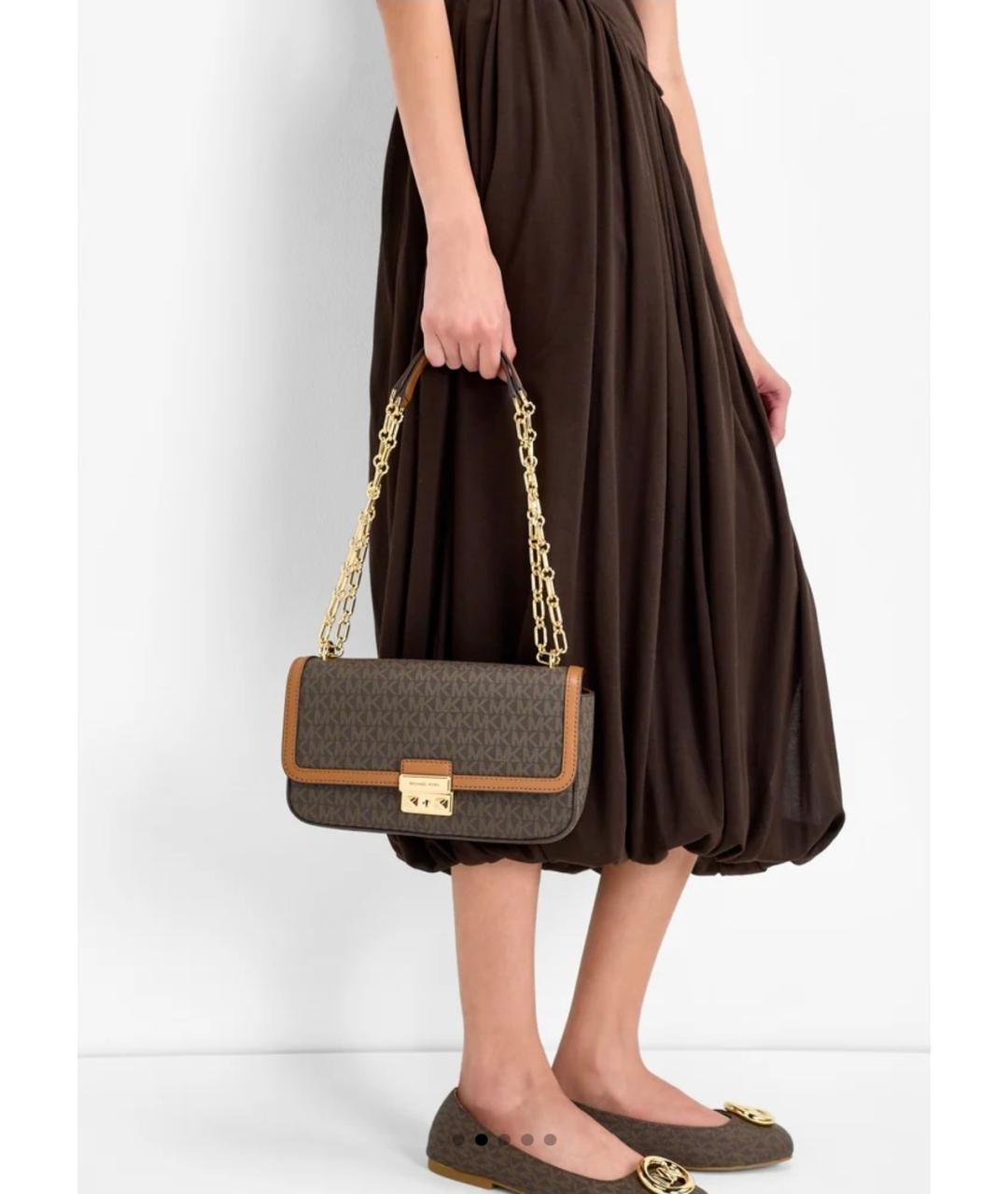 MICHAEL KORS Коричневая сумка через плечо из искусственной кожи, фото 4