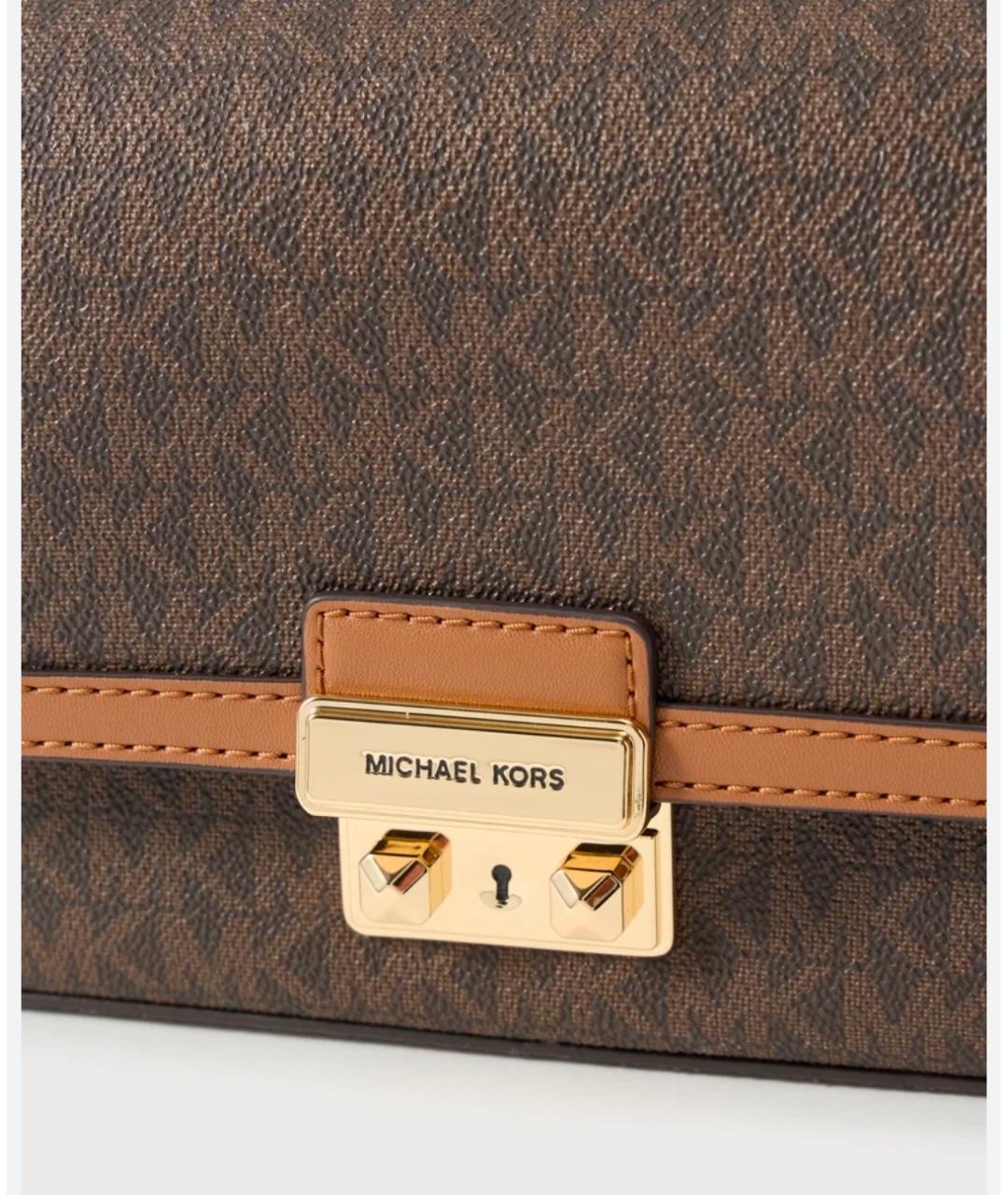 MICHAEL KORS Коричневая сумка через плечо из искусственной кожи, фото 6