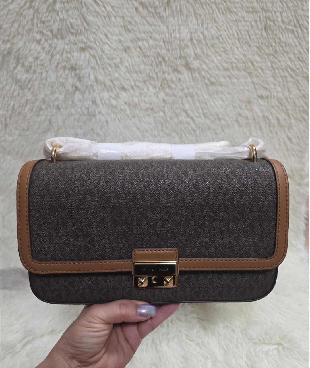 MICHAEL KORS Коричневая сумка через плечо из искусственной кожи, фото 9