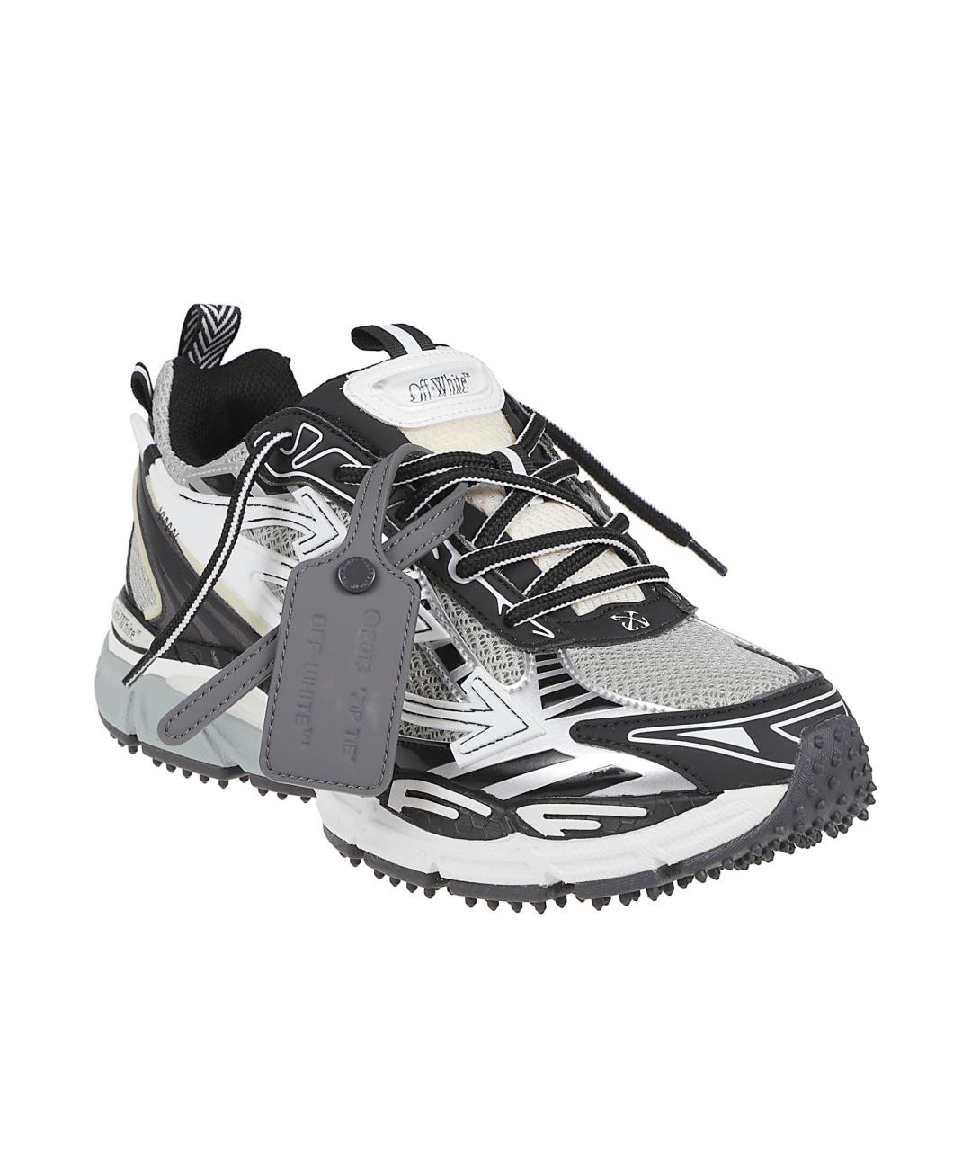 OFF-WHITE Серые текстильные низкие кроссовки / кеды, фото 2