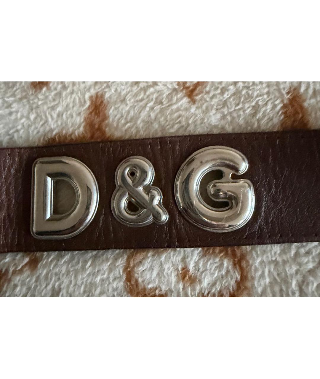 DOLCE&GABBANA Коричневый кожаный ремень, фото 4