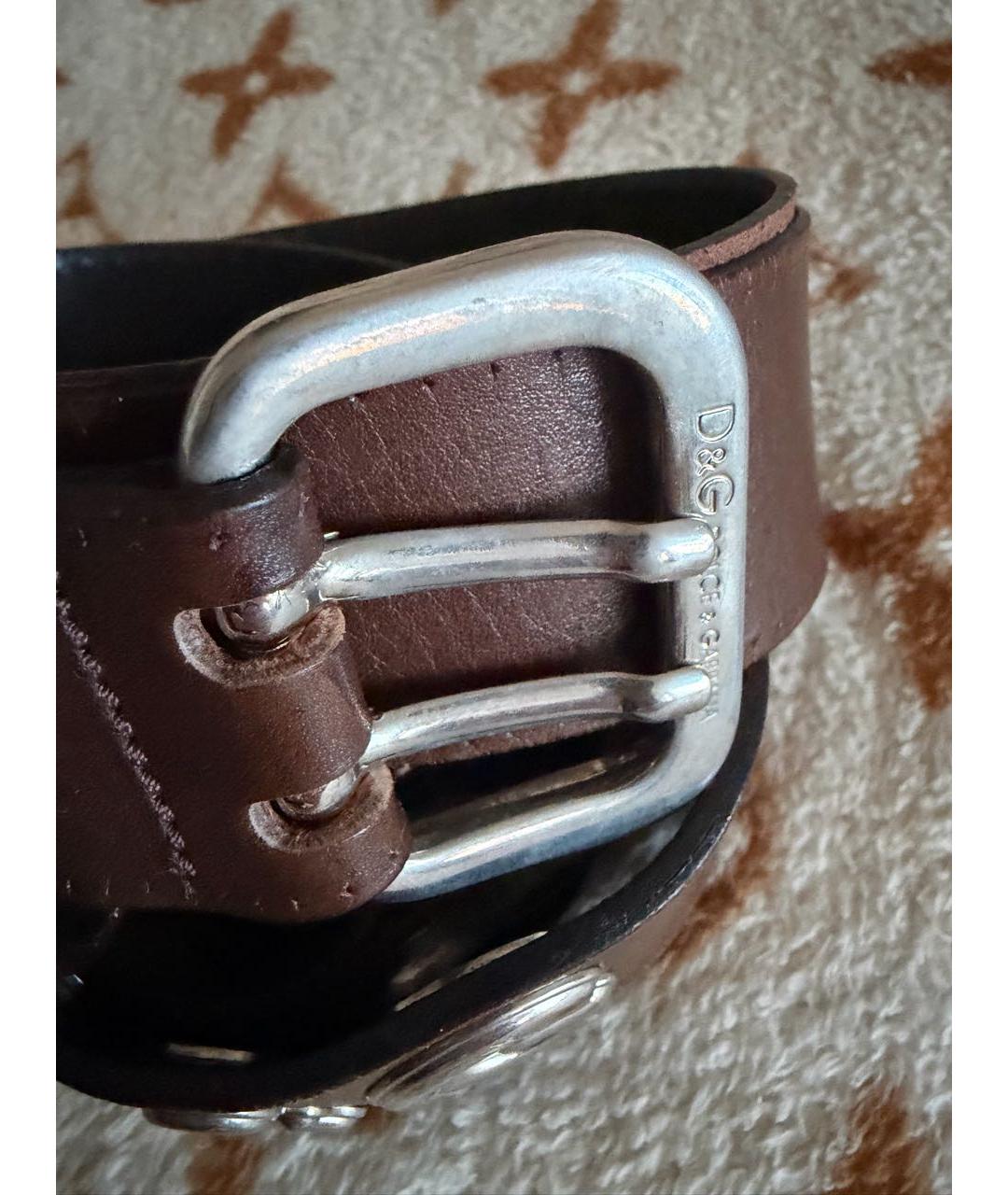 DOLCE&GABBANA Коричневый кожаный ремень, фото 2