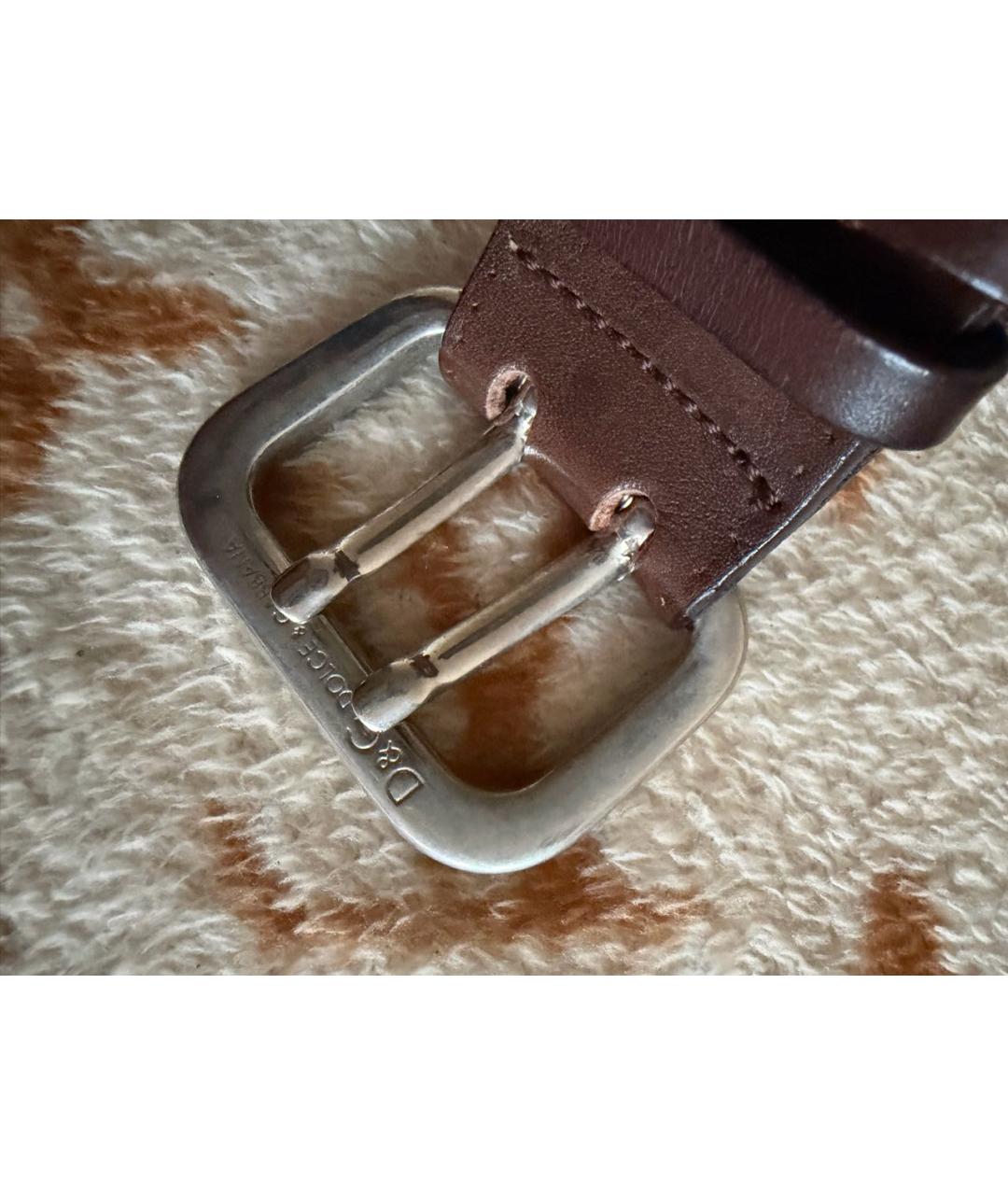 DOLCE&GABBANA Коричневый кожаный ремень, фото 6