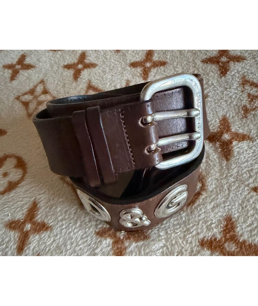 DOLCE&GABBANA Коричневый кожаный ремень, фото 8