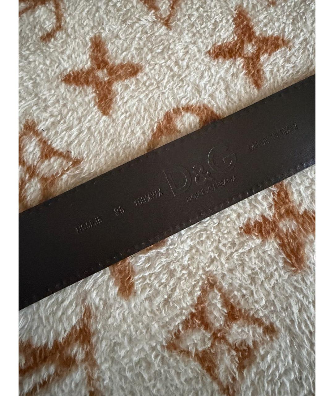 DOLCE&GABBANA Коричневый кожаный ремень, фото 3