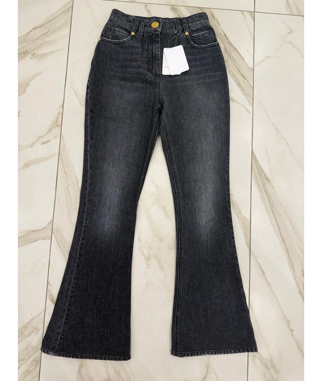 BALMAIN Черные хлопковые джинсы клеш, фото 4