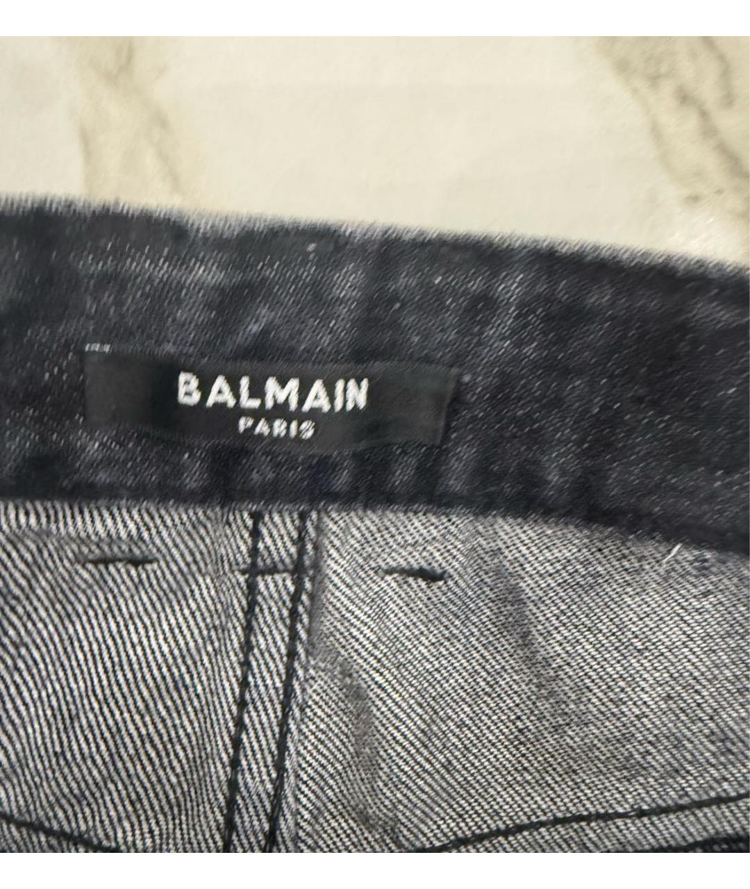BALMAIN Черные хлопковые джинсы клеш, фото 3