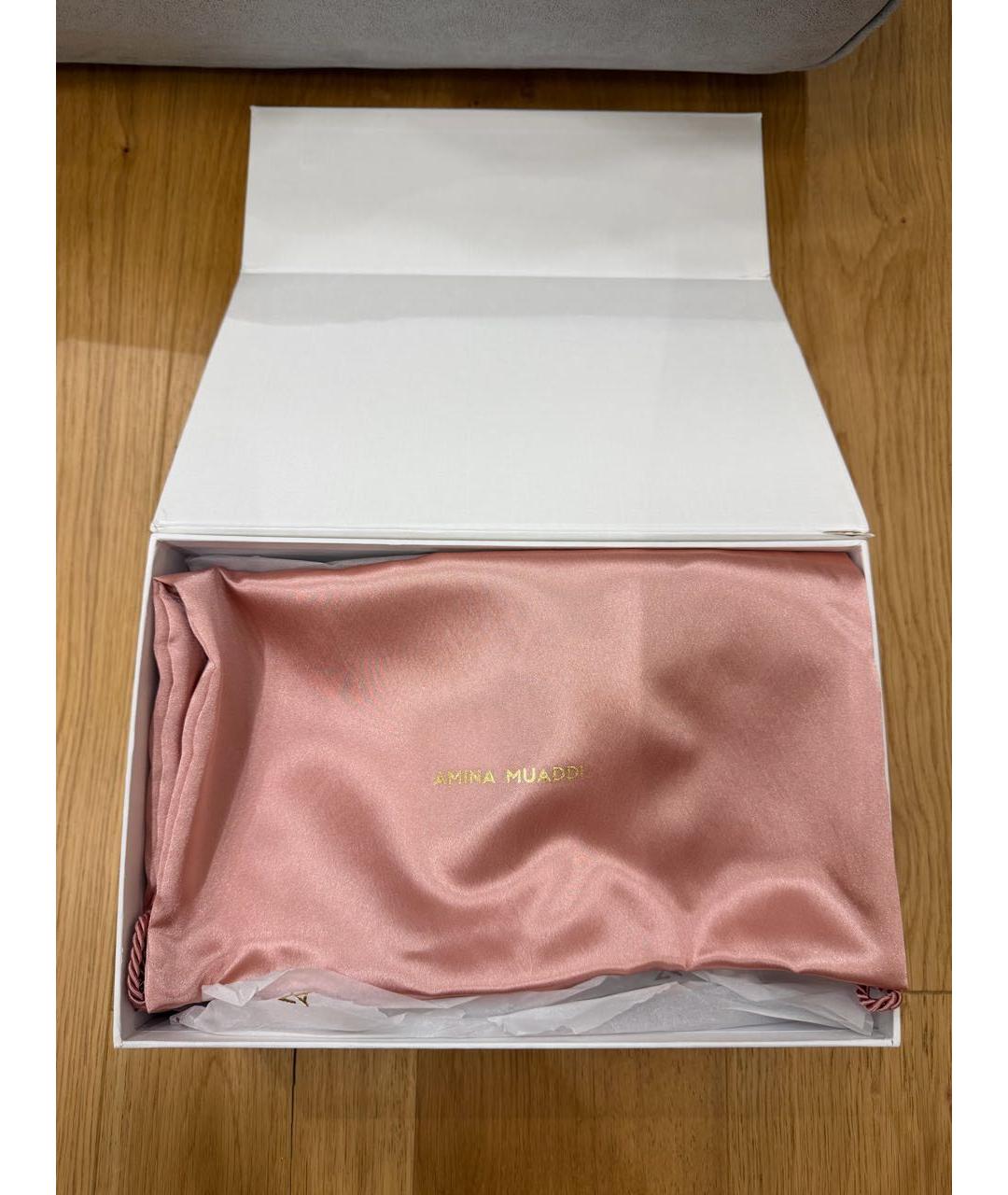 Amina Muaddi Черные текстильные мюли, фото 7