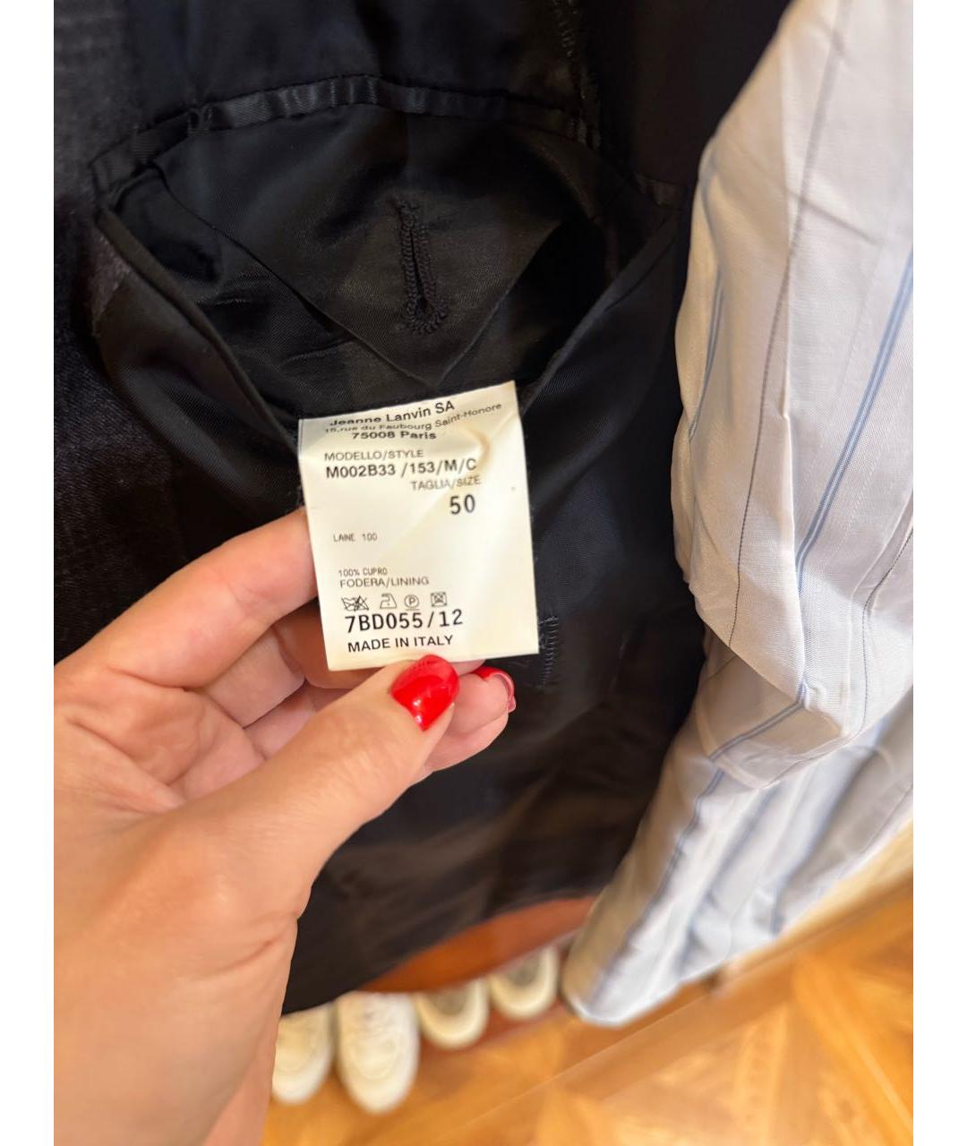 LANVIN Серый шерстяной пиджак, фото 5