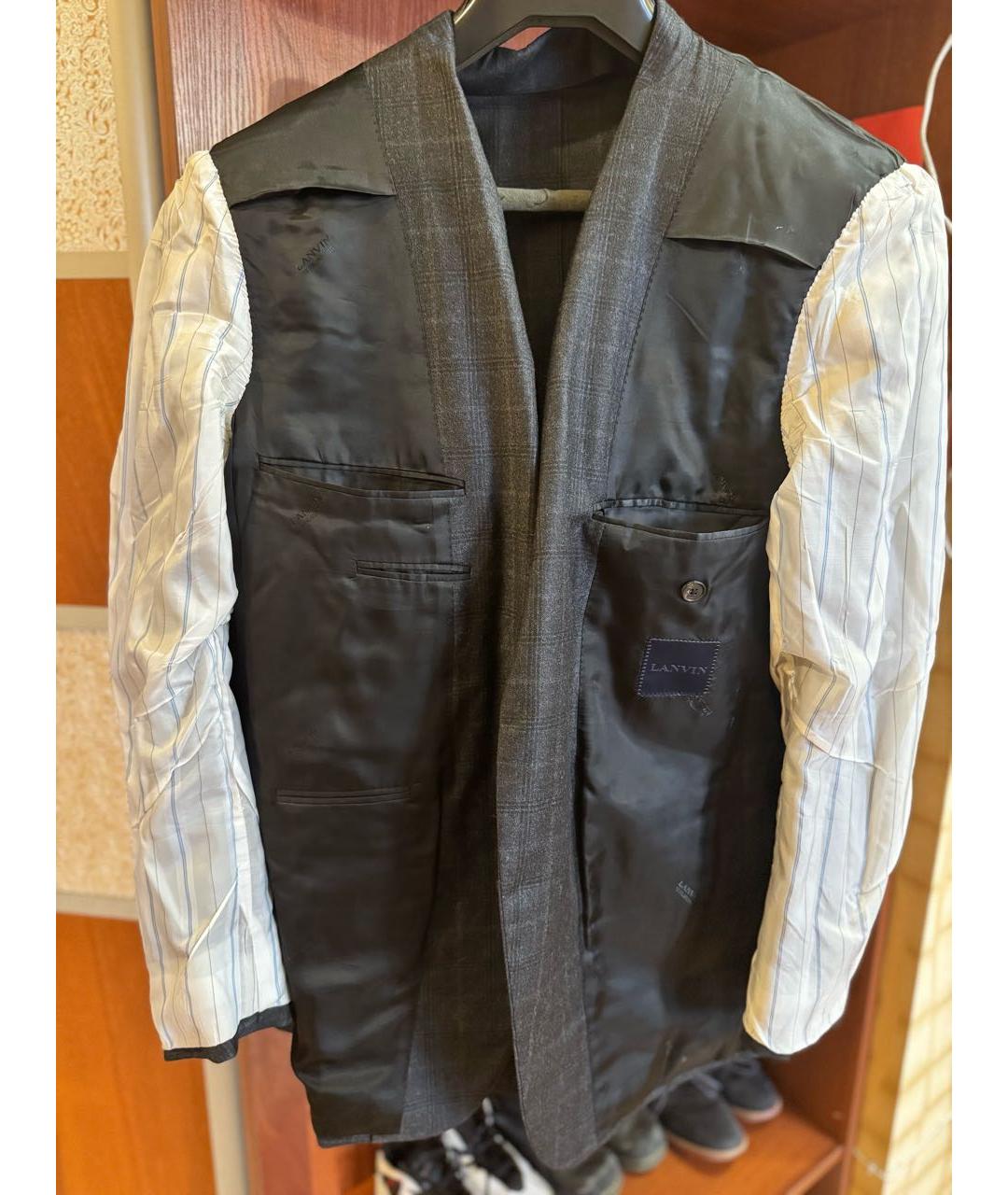 LANVIN Серый шерстяной пиджак, фото 3