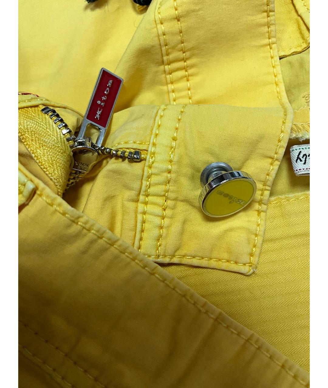 KITON Желтые хлопко-эластановые шорты, фото 4