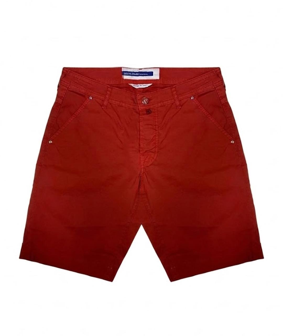 JACOB COHEN Красные хлопко-эластановые шорты, фото 1
