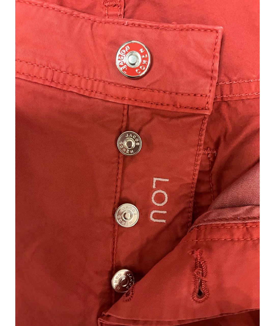 JACOB COHEN Красные хлопко-эластановые шорты, фото 5