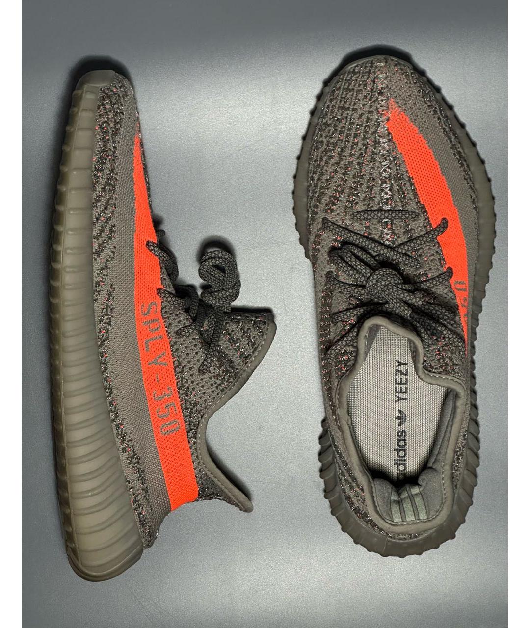 ADIDAS YEEZY Антрацитовые синтетические низкие кроссовки / кеды, фото 7