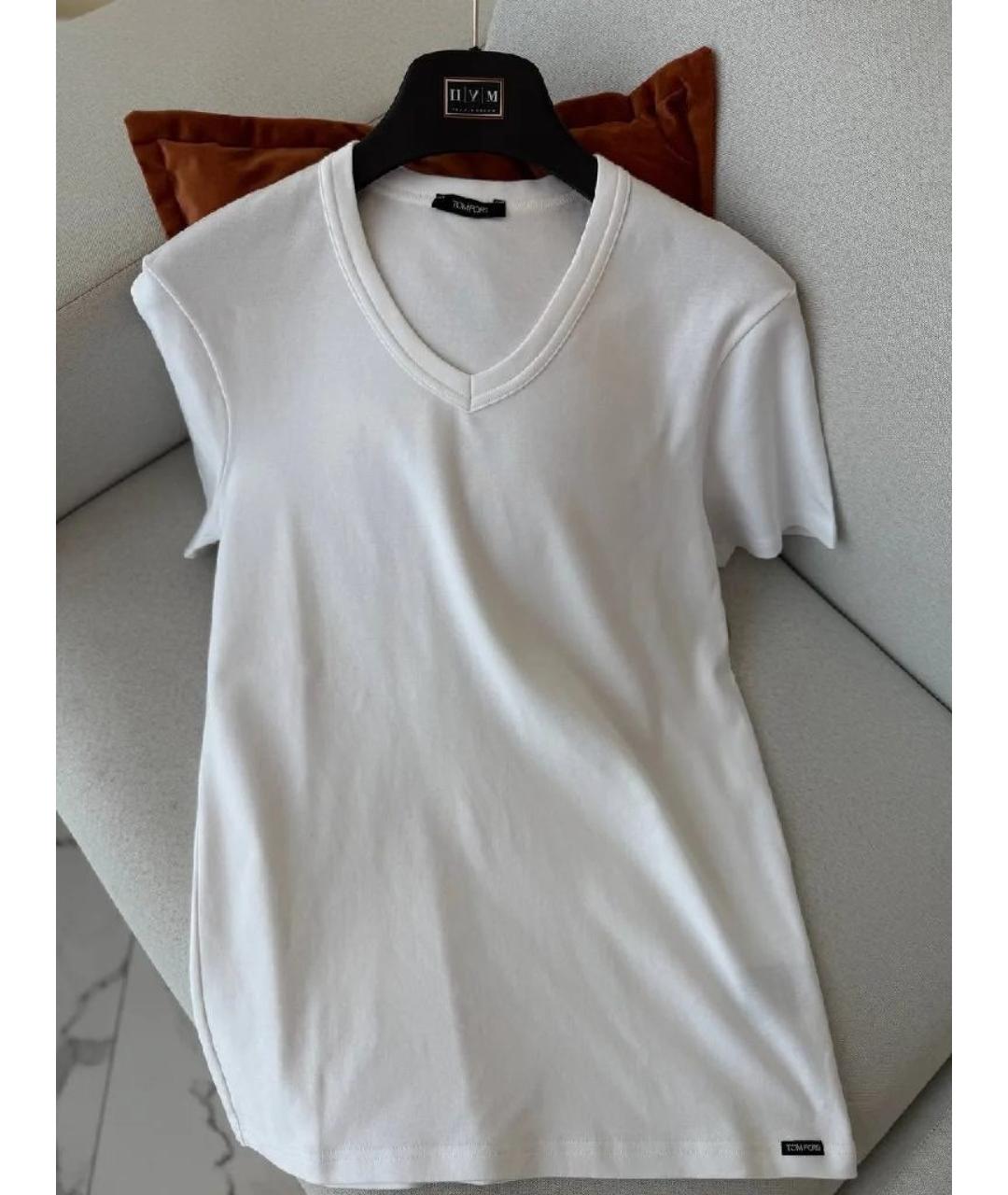 TOM FORD Белая хлопковая футболка, фото 6