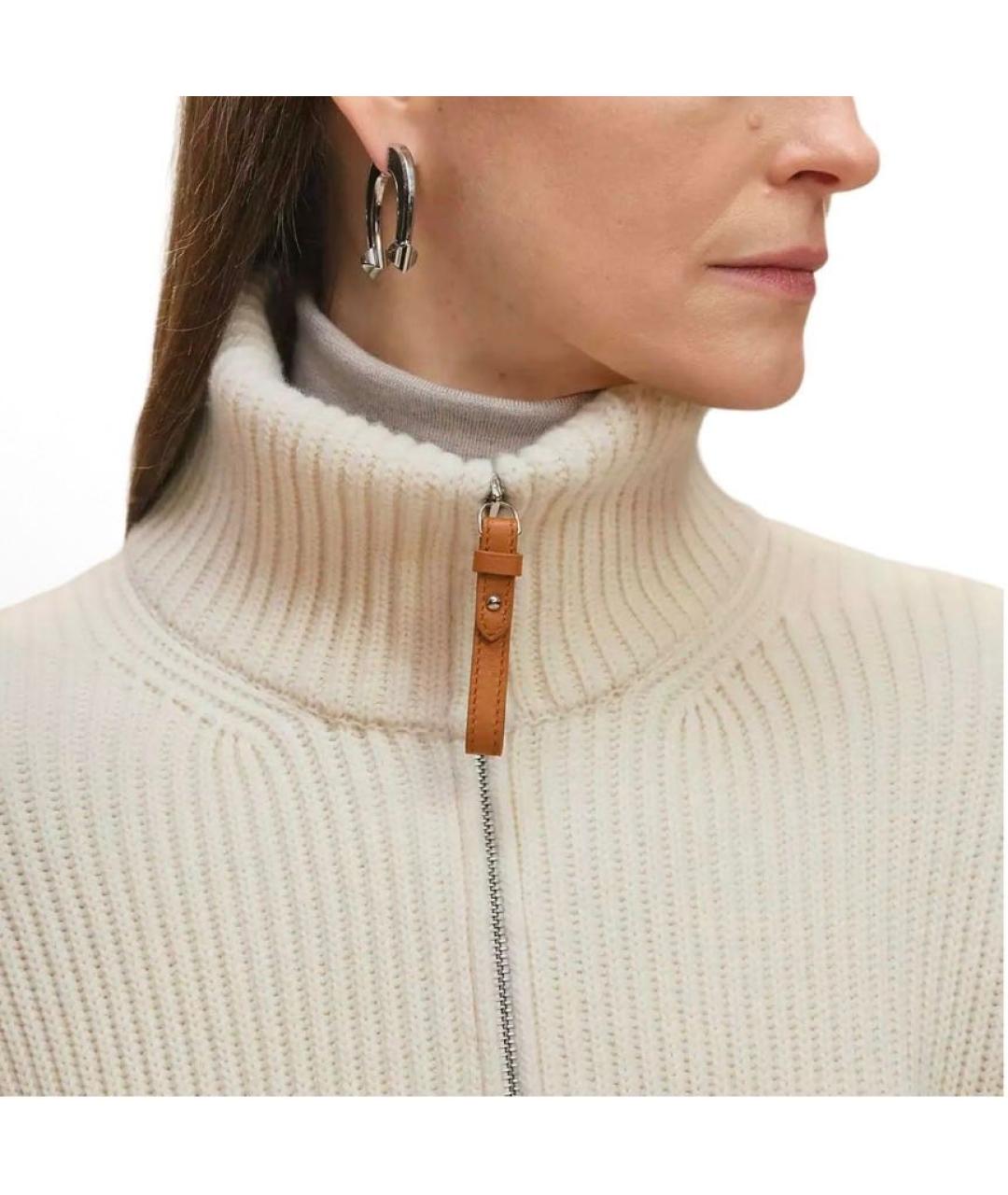 HERMES Бежевый шерстяной кардиган, фото 4