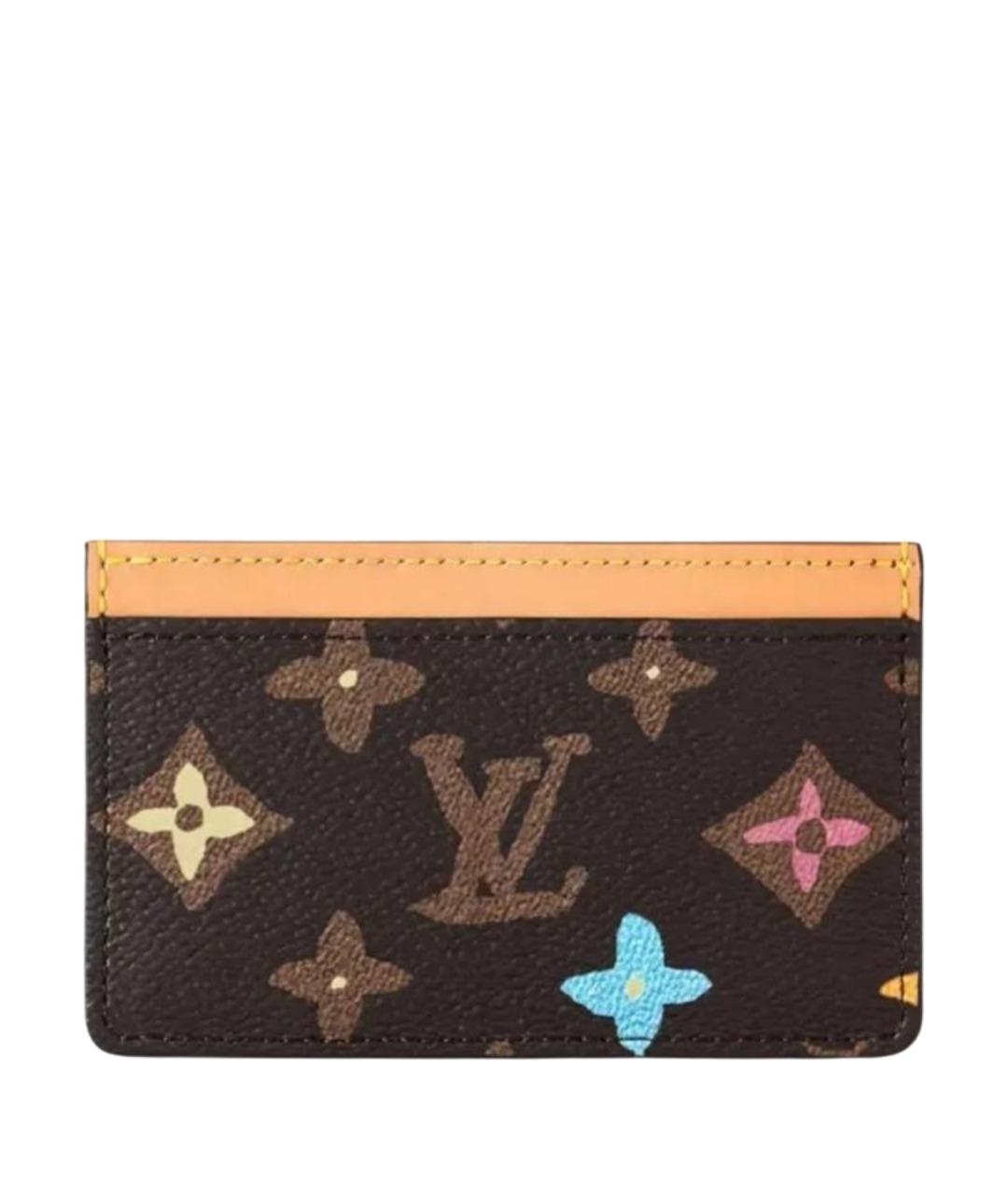 LOUIS VUITTON Коричневый кожаный кардхолдер, фото 1