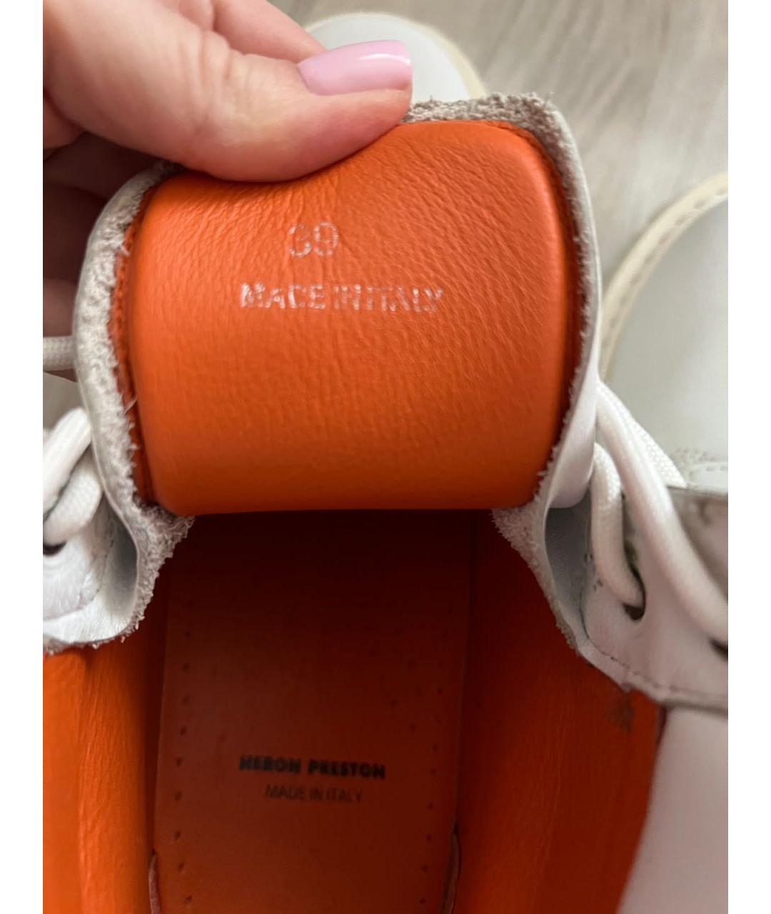 HERON PRESTON Белые кожаные ботинки, фото 5